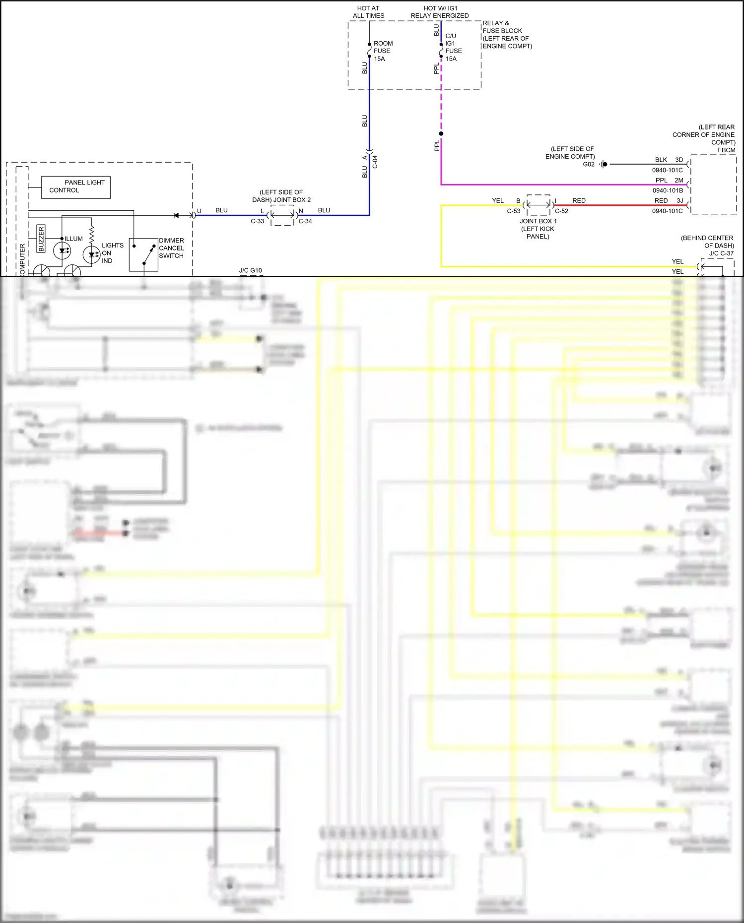 Wiring diagram yel for Mazda 3 BM facelift (2016-2019) (55 of 79)