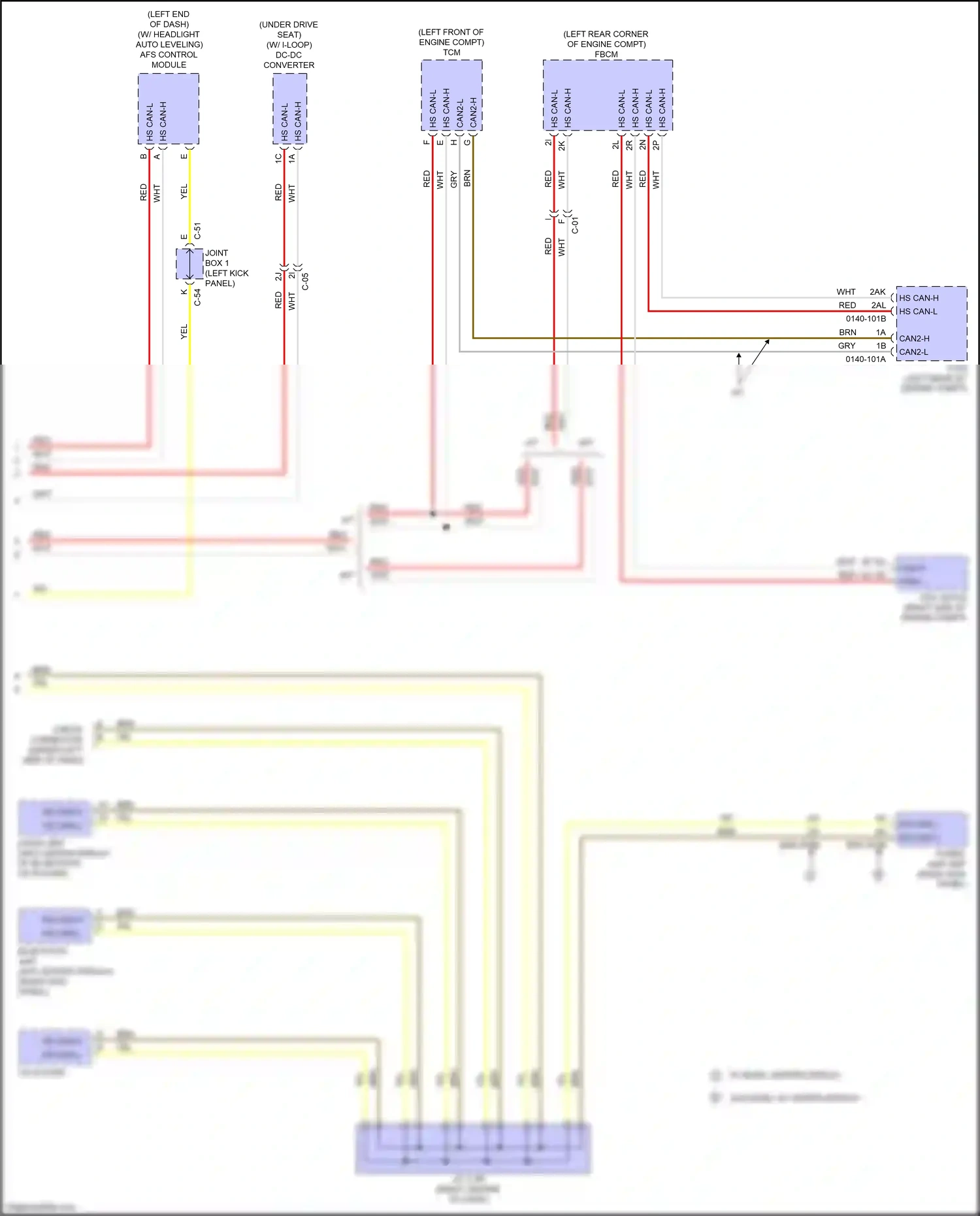 Wiring diagram dsc hu/cm for Mazda 3 BM (2013-2016) (2 of 4)