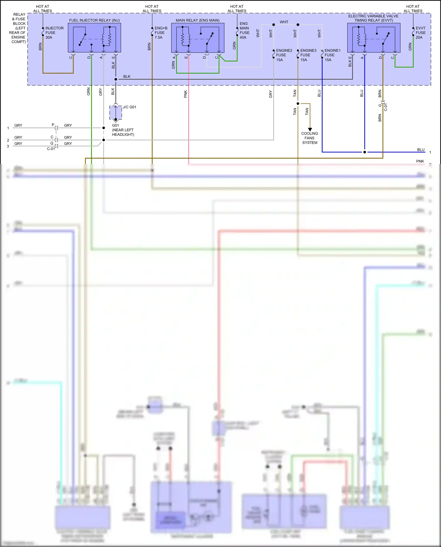 Wiring diagram fuel pump control module for Mazda 3 BM (2013-2016) (1 of 2)