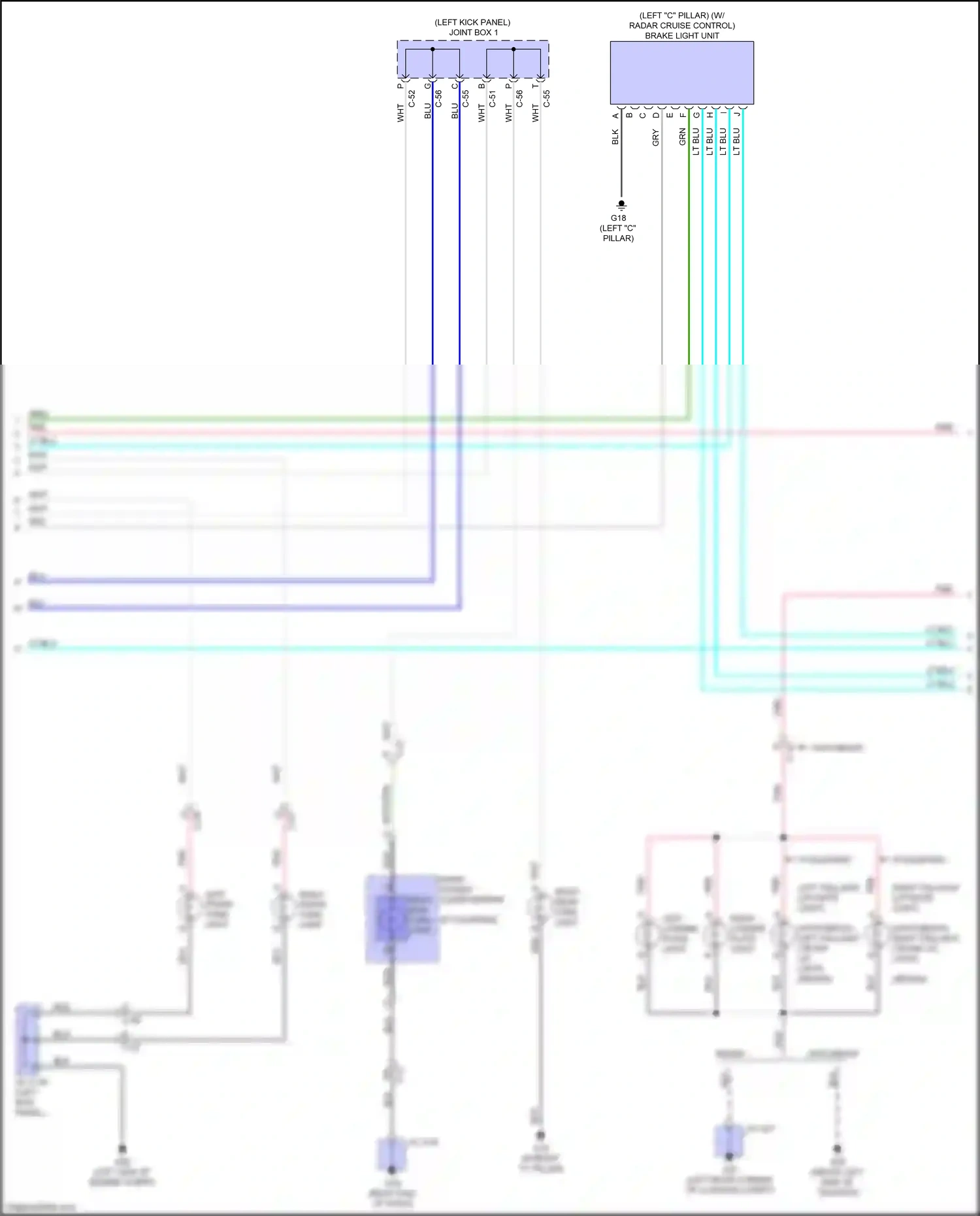 Mazda 3 BM (2013-2016) (left kick panel) joint box 1 wiring diagram  (1 of 4)