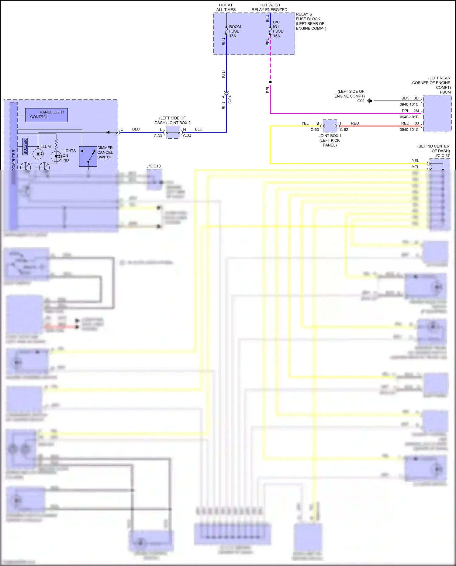 Wiring diagram lights on ind for Mazda 3 BM (2013-2016) (2 of 2)