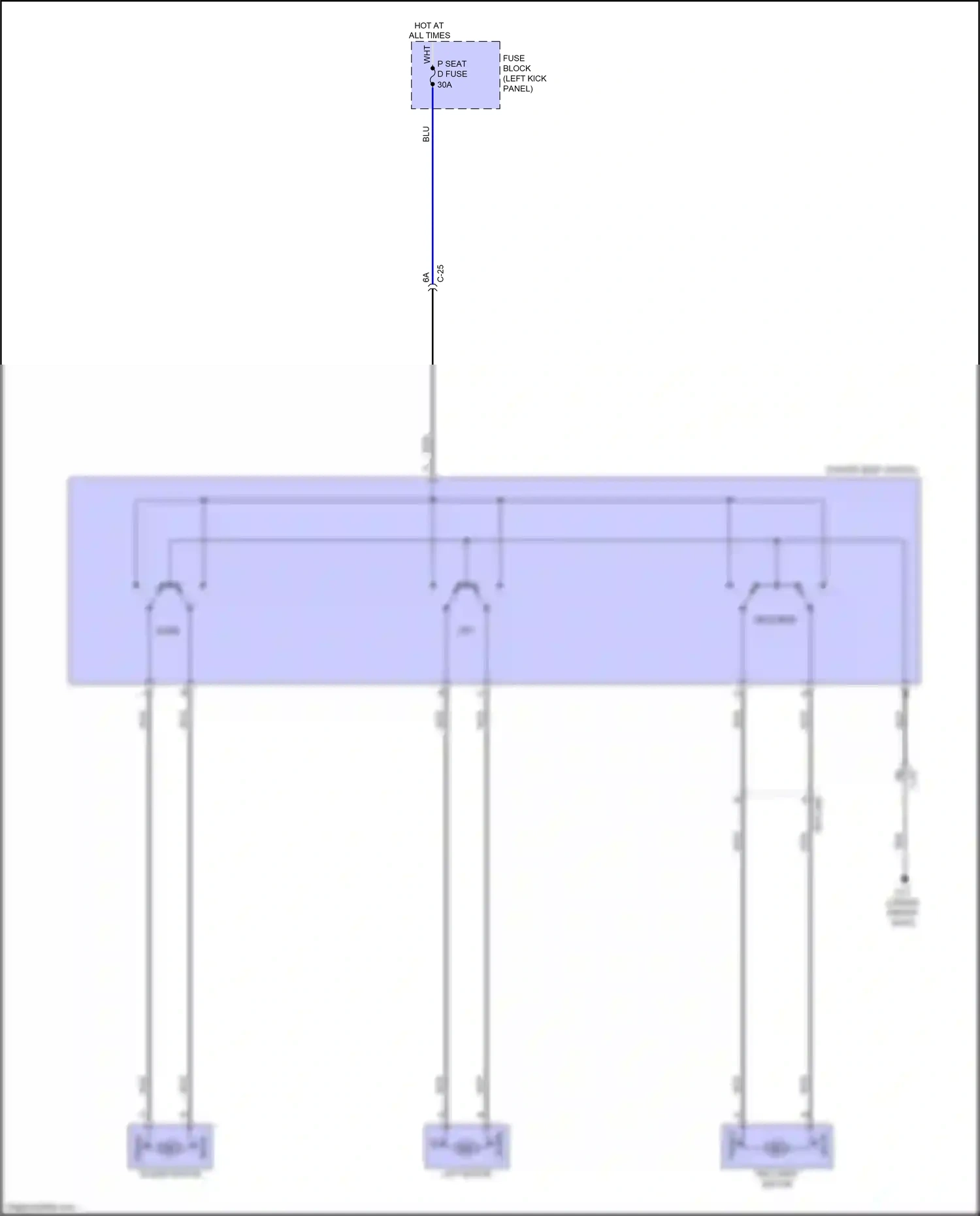 Wiring diagram power seat switch for Mazda 3 BM (2013-2016) (1 of 1)