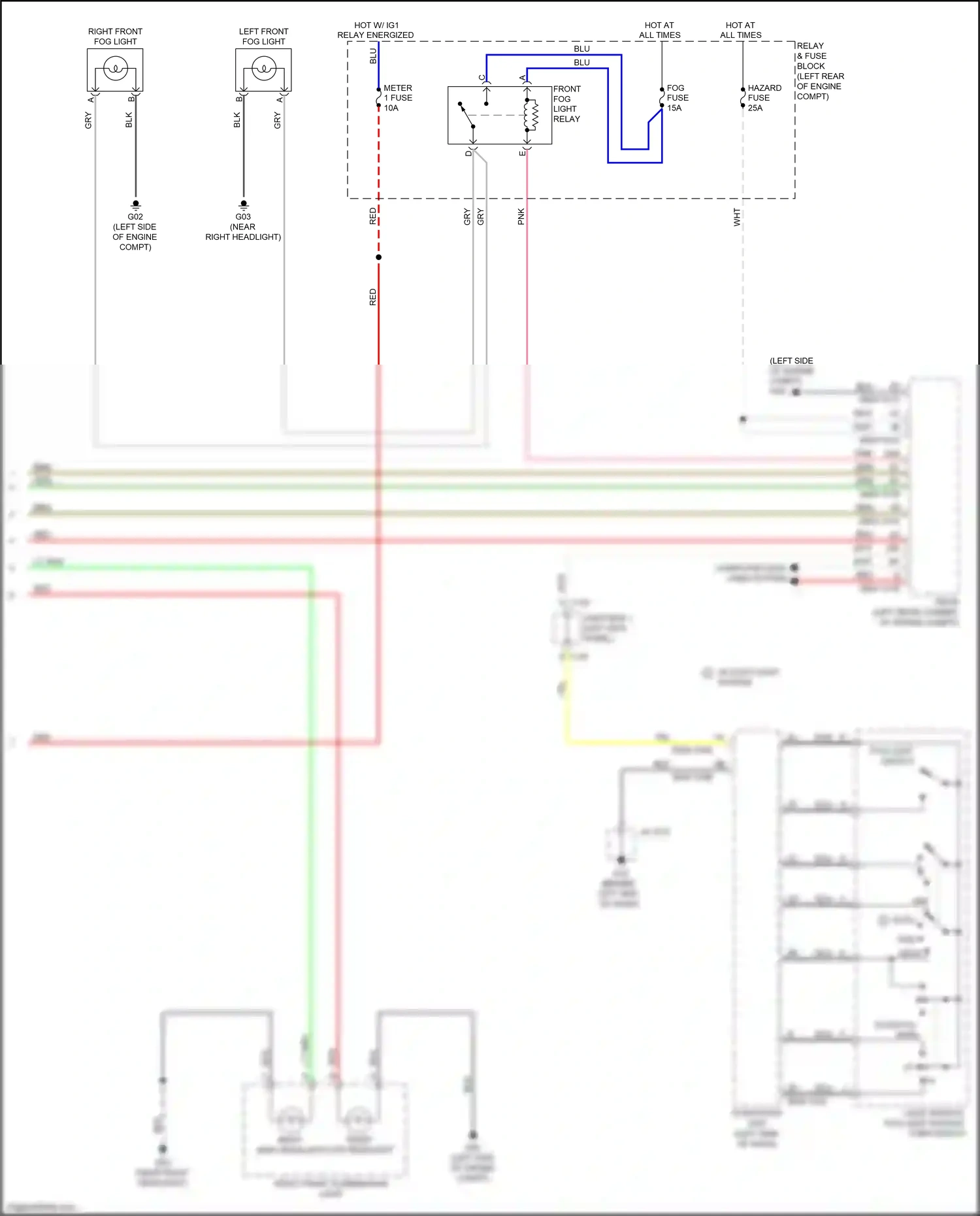 Wiring diagram right front fog light for Mazda 3 BM (2013-2016) (1 of 4)
