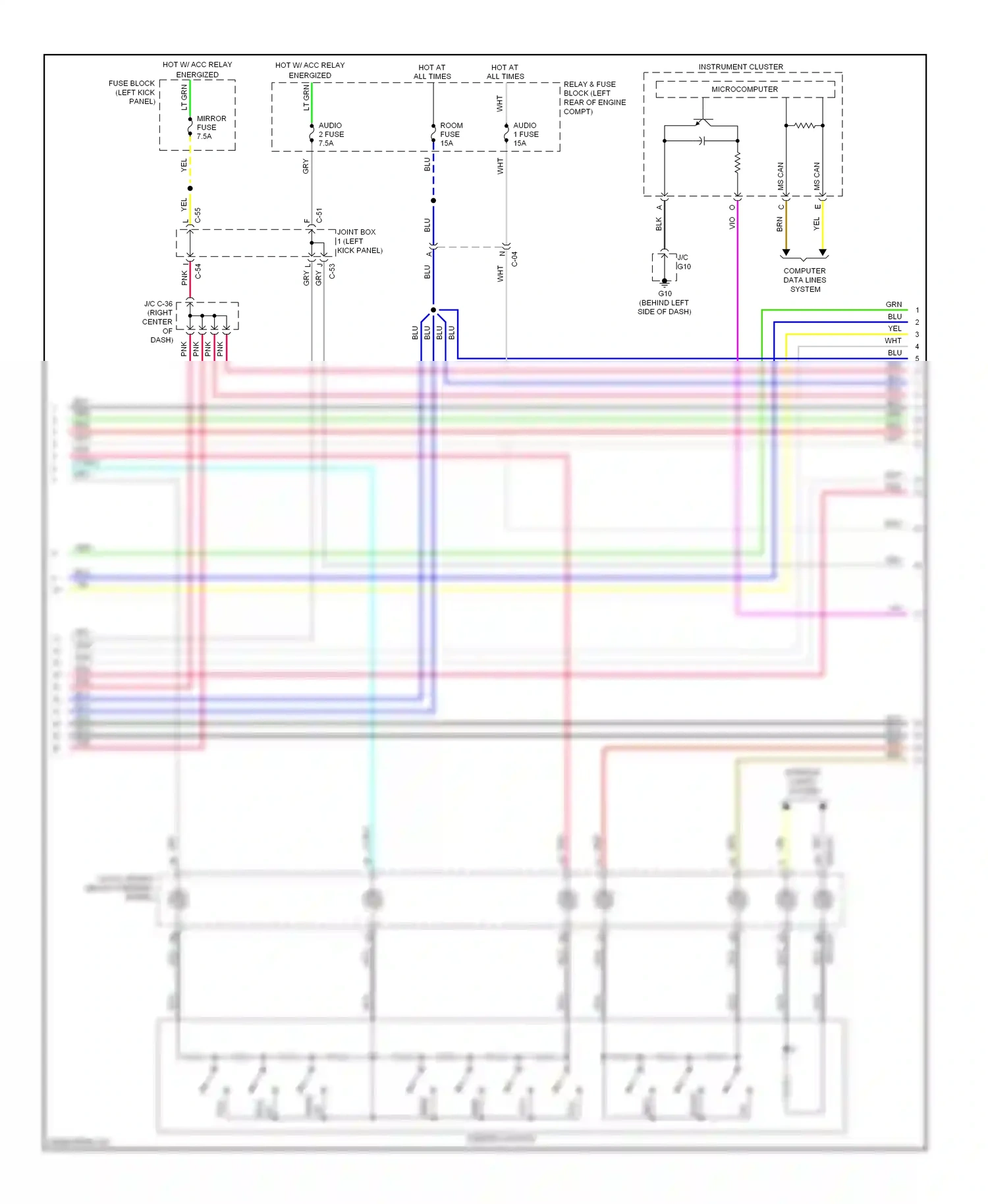 Wiring diagram room fuse for Mazda 3 BM (2013-2016) (22 of 25)
