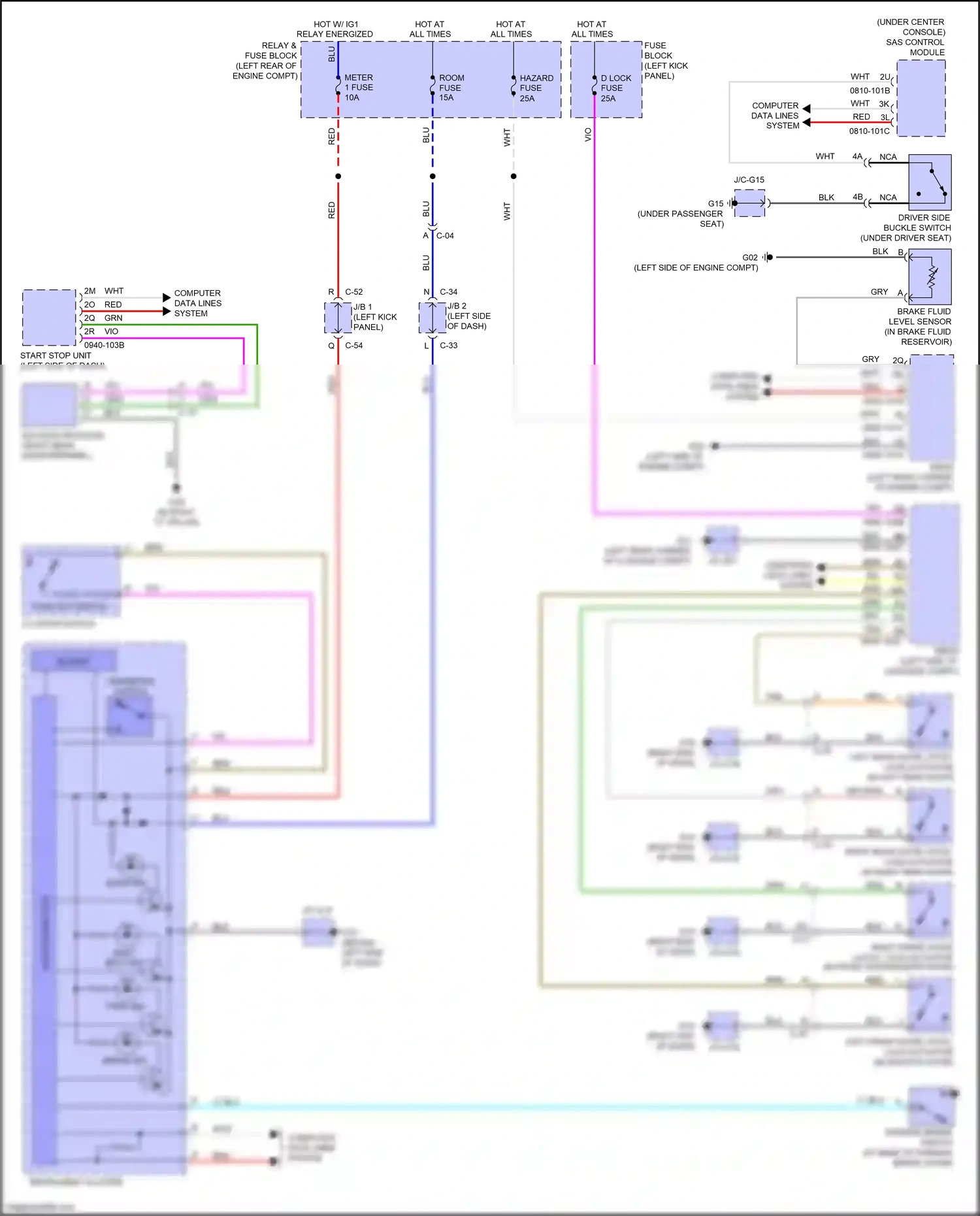 Mazda 3 BM (2013-2016) (under center console) wiring diagram  (5 of 5)