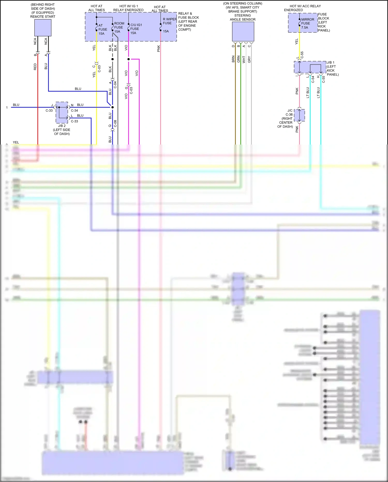 Wiring diagram wiper/washer system for Mazda 3 BM (2013-2016) (1 of 5)