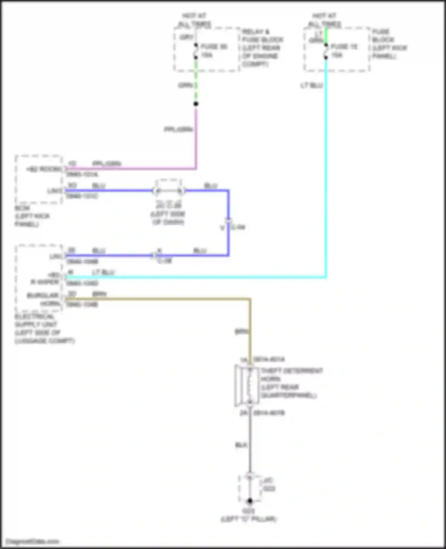 3 Mazda BP (2019-2024): Anti-theft alarm circuit