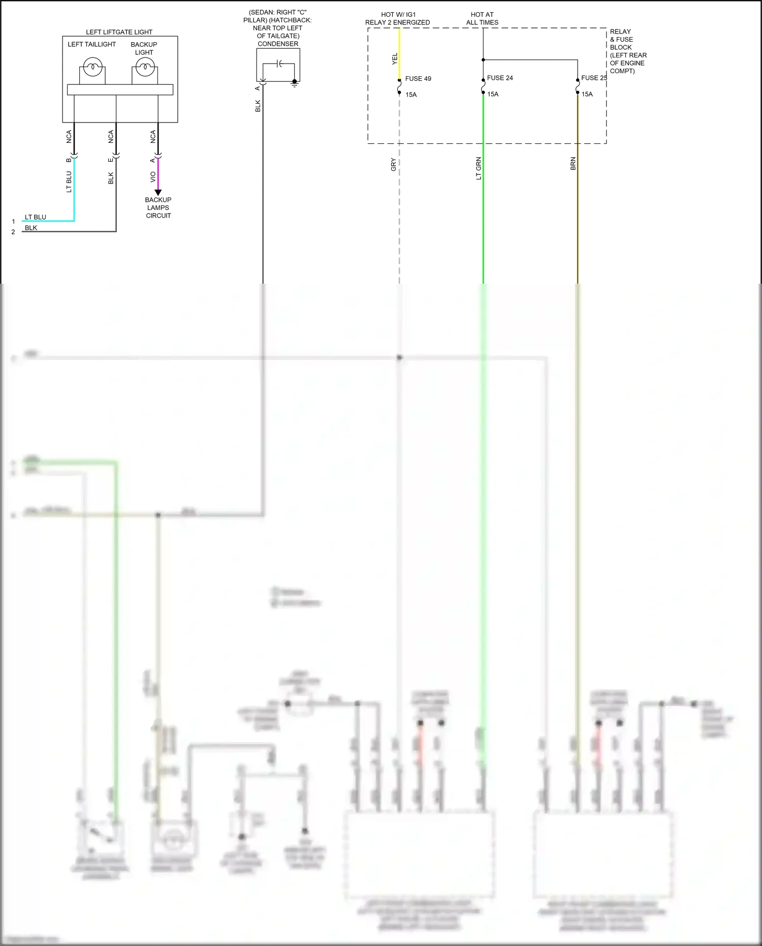 Wiring diagram backup light for Mazda 3 BP (2019-2024) (3 of 3)