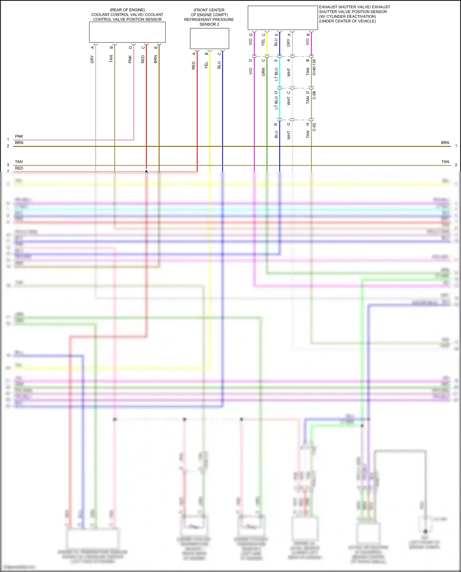 Wiring diagram engine coolant temperature sensor 2 for Mazda 3 BP (2019-2024) (3 of 5)