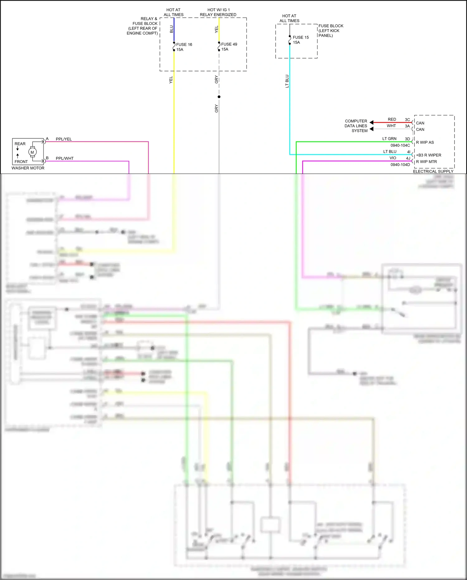 Mazda 3 BP (2019-2024) front wiring diagram  (4 of 4)
