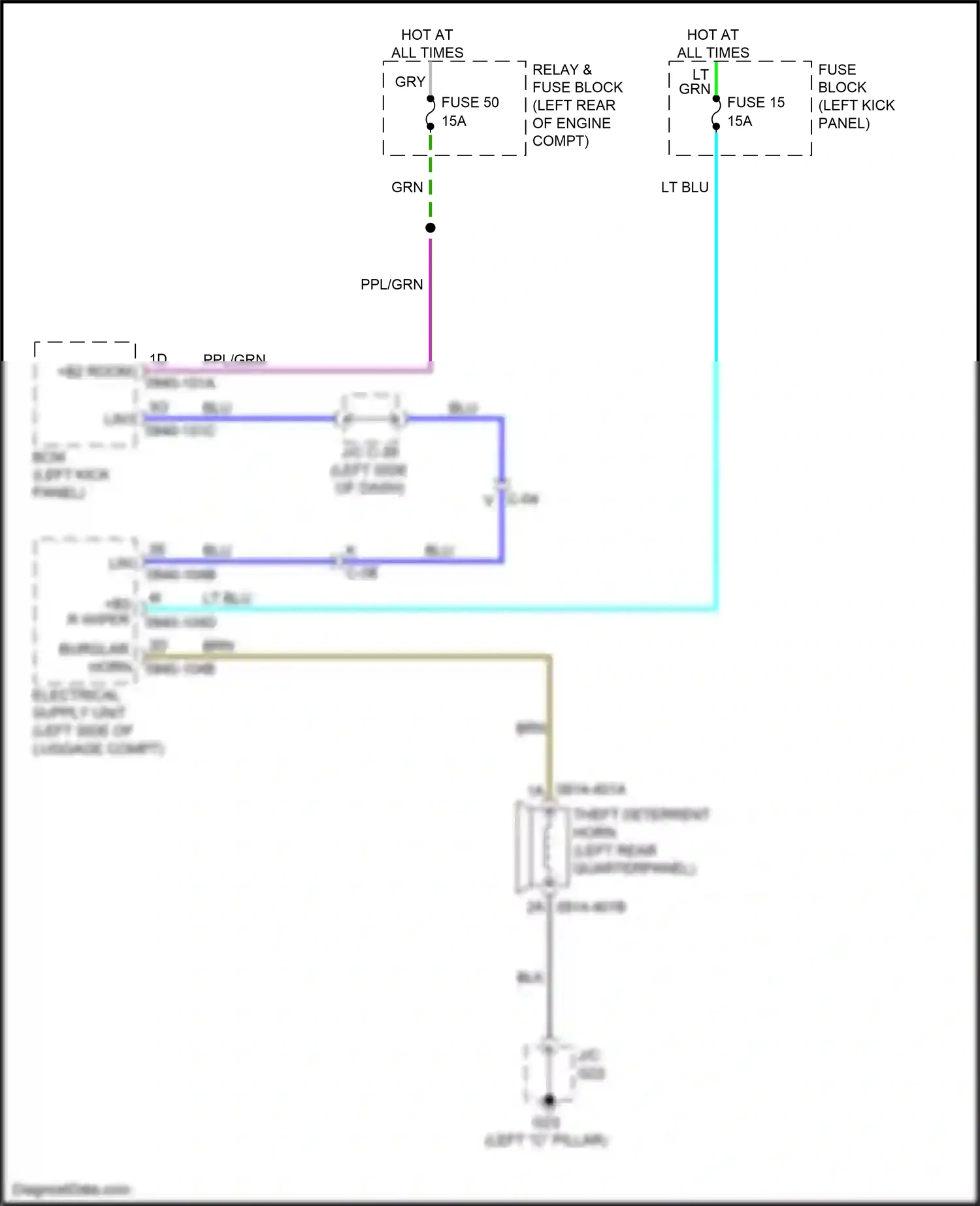 Wiring diagram fuse 15 for Mazda 3 BP (2019-2024) (1 of 6)