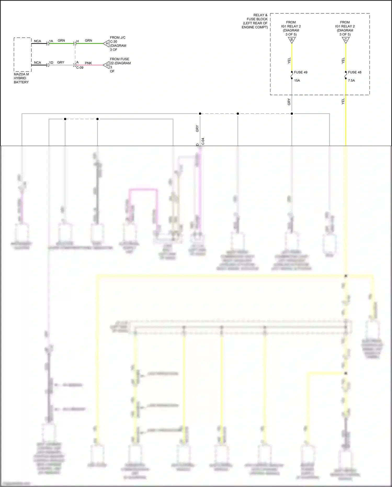 Wiring diagram fuse 48 for Mazda 3 BP (2019-2024) (13 of 14)