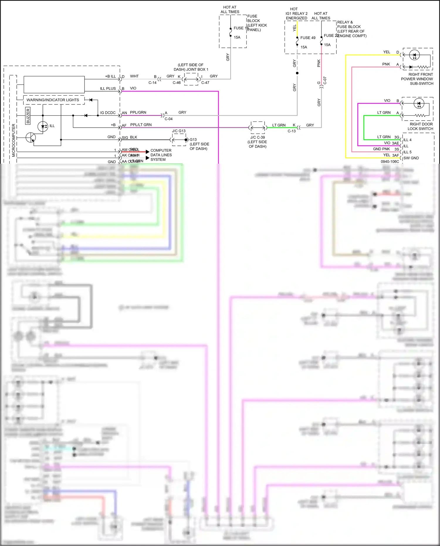 Wiring diagram instrument cluster for Mazda 3 BP (2019-2024) (33 of 41)