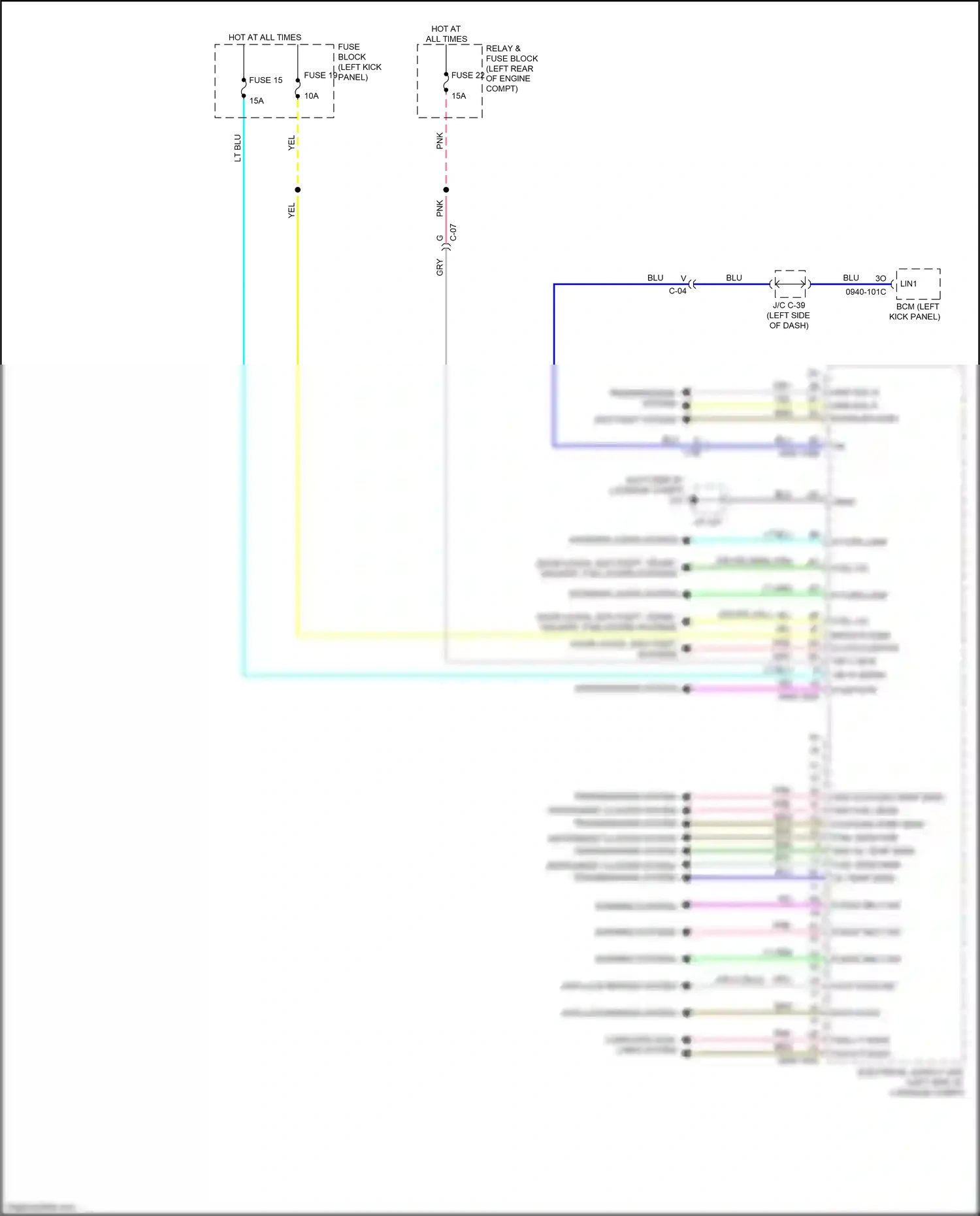 Mazda 3 BP (2019-2024) (left kick panel) wiring diagram  (16 of 32)