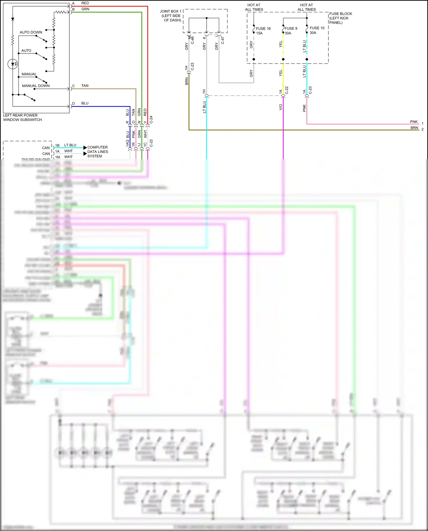 Mazda 3 BP (2019-2024) (left kick panel) wiring diagram  (29 of 32)