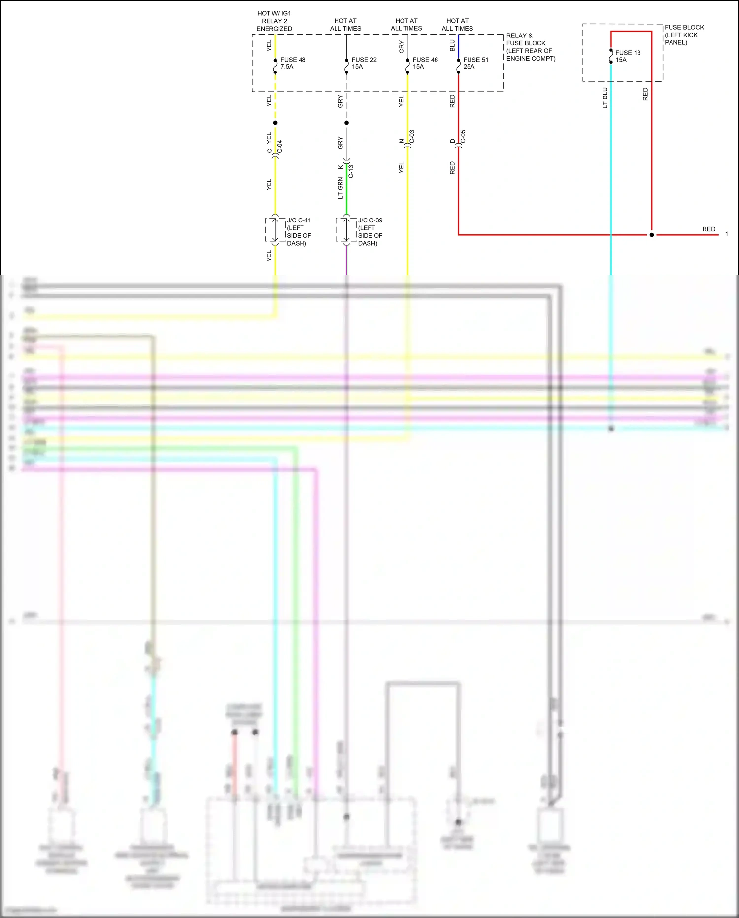 Mazda 3 BP (2019-2024) (left kick panel) wiring diagram  (7 of 32)