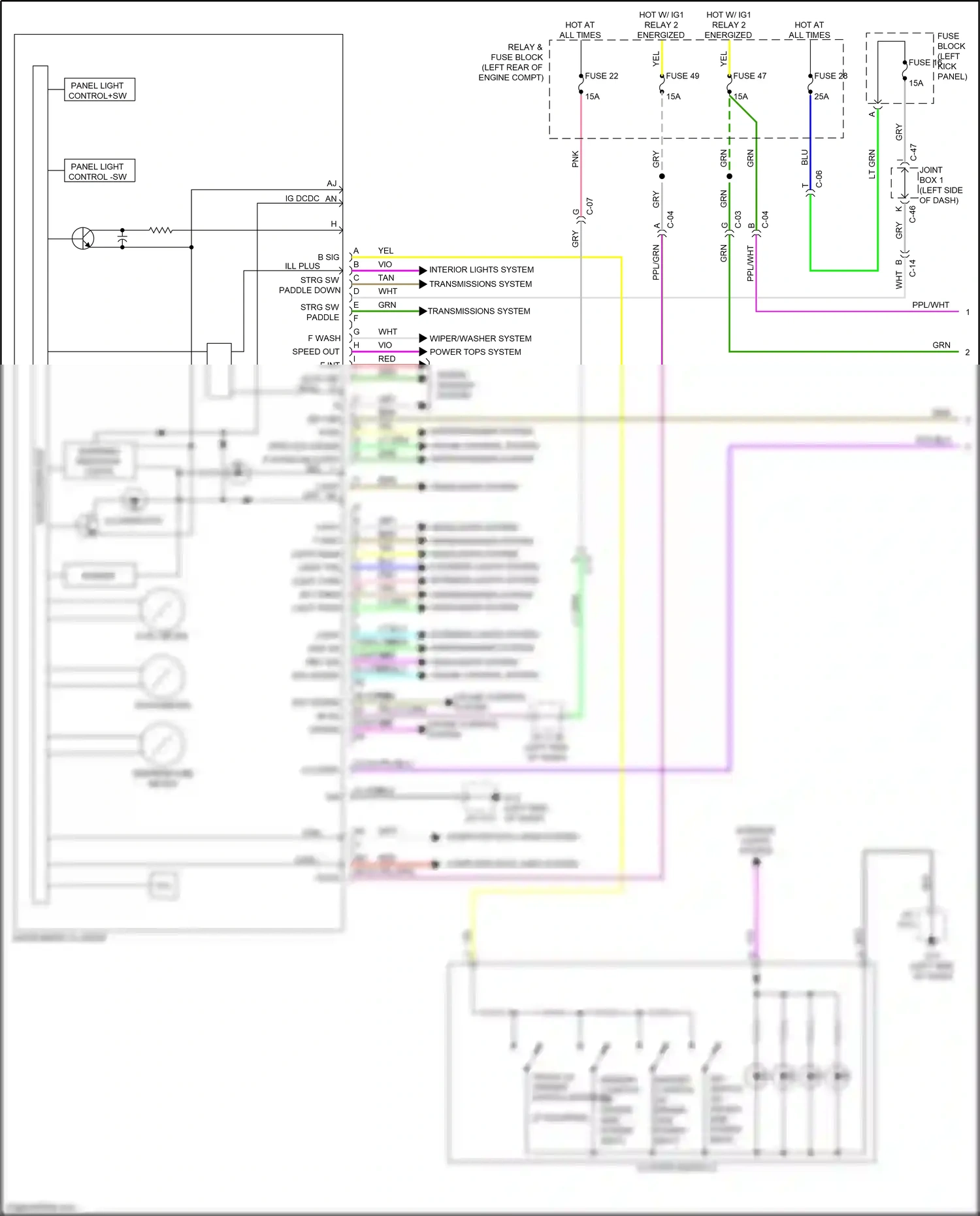 Mazda 3 BP (2019-2024) (left kick panel) wiring diagram  (5 of 32)