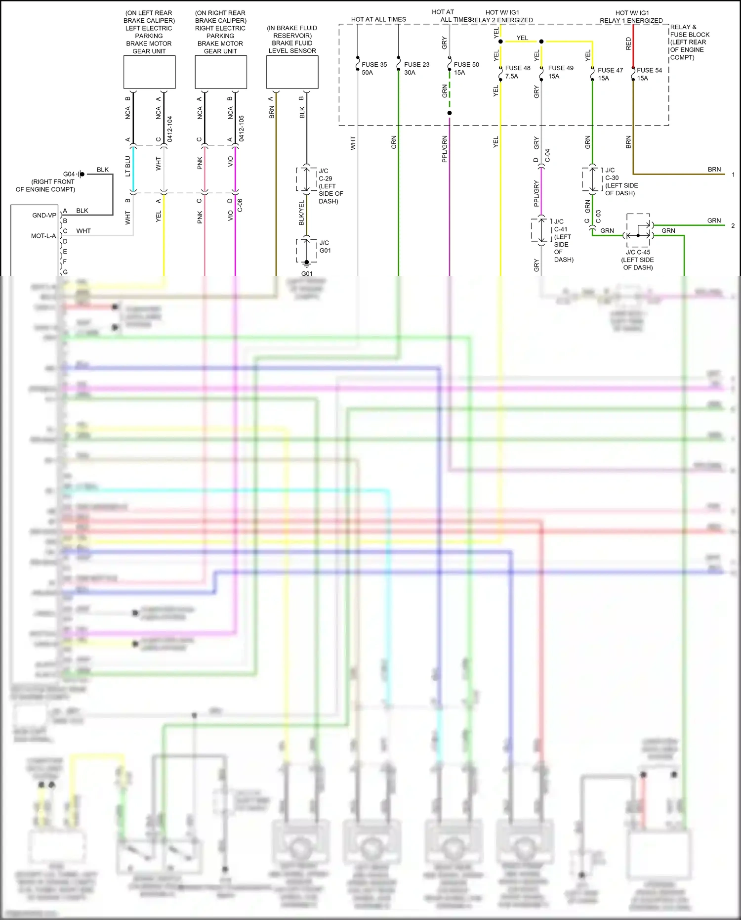 Wiring diagram left rear abs wheel speed sensor for Mazda 3 BP (2019-2024) (1 of 3)