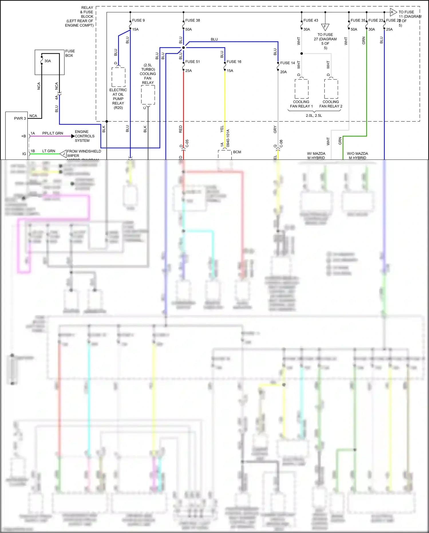 Wiring diagram seat warmer control unit for Mazda 3 BP (2019-2024) (3 of 4)