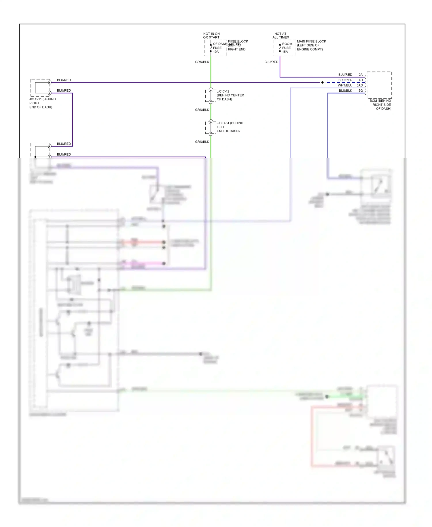 Mazda 5 I facelift (2007-2010) buzzer wiring diagram  (1 of 2)