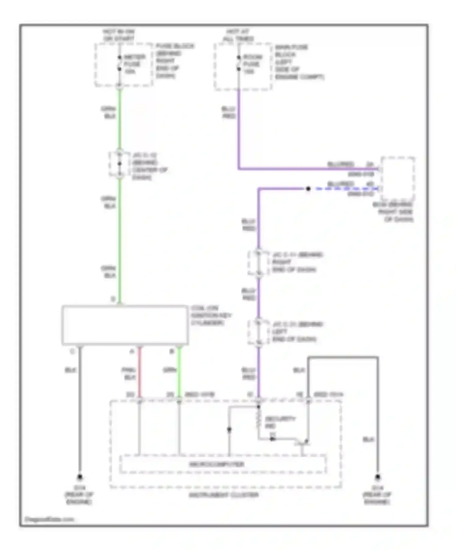 Wiring diagram hot in on or start for Mazda 5 I facelift (2007-2010) (6 of 12)