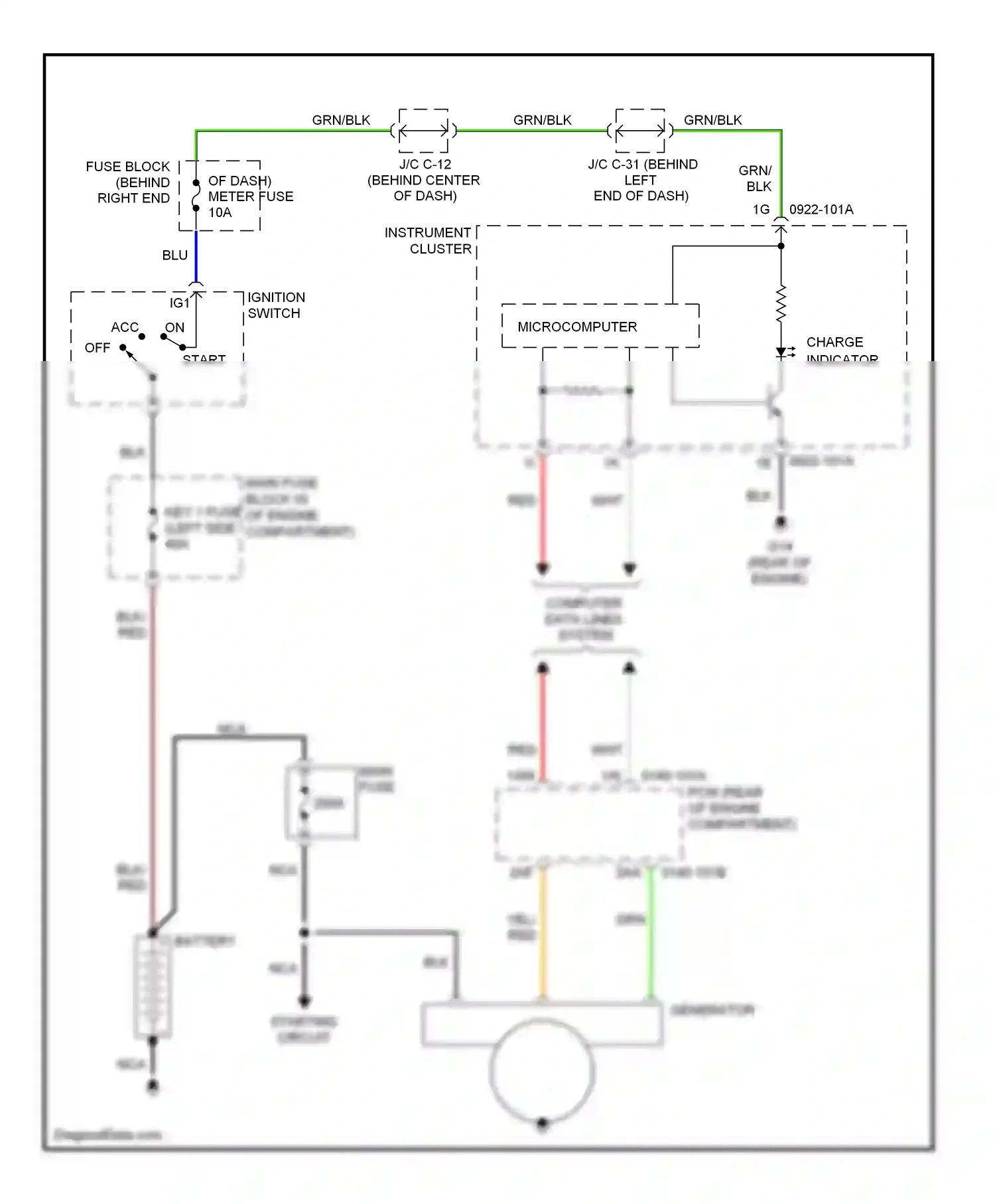 Mazda 5 I facelift (2007-2010) microcomputer wiring diagram  (1 of 7)