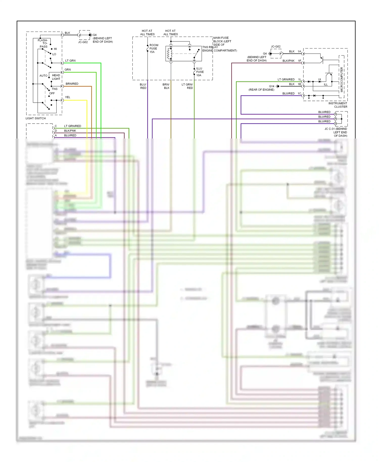 Mazda 5 I facelift (2007-2010) microcomputer wiring diagram  (6 of 7)