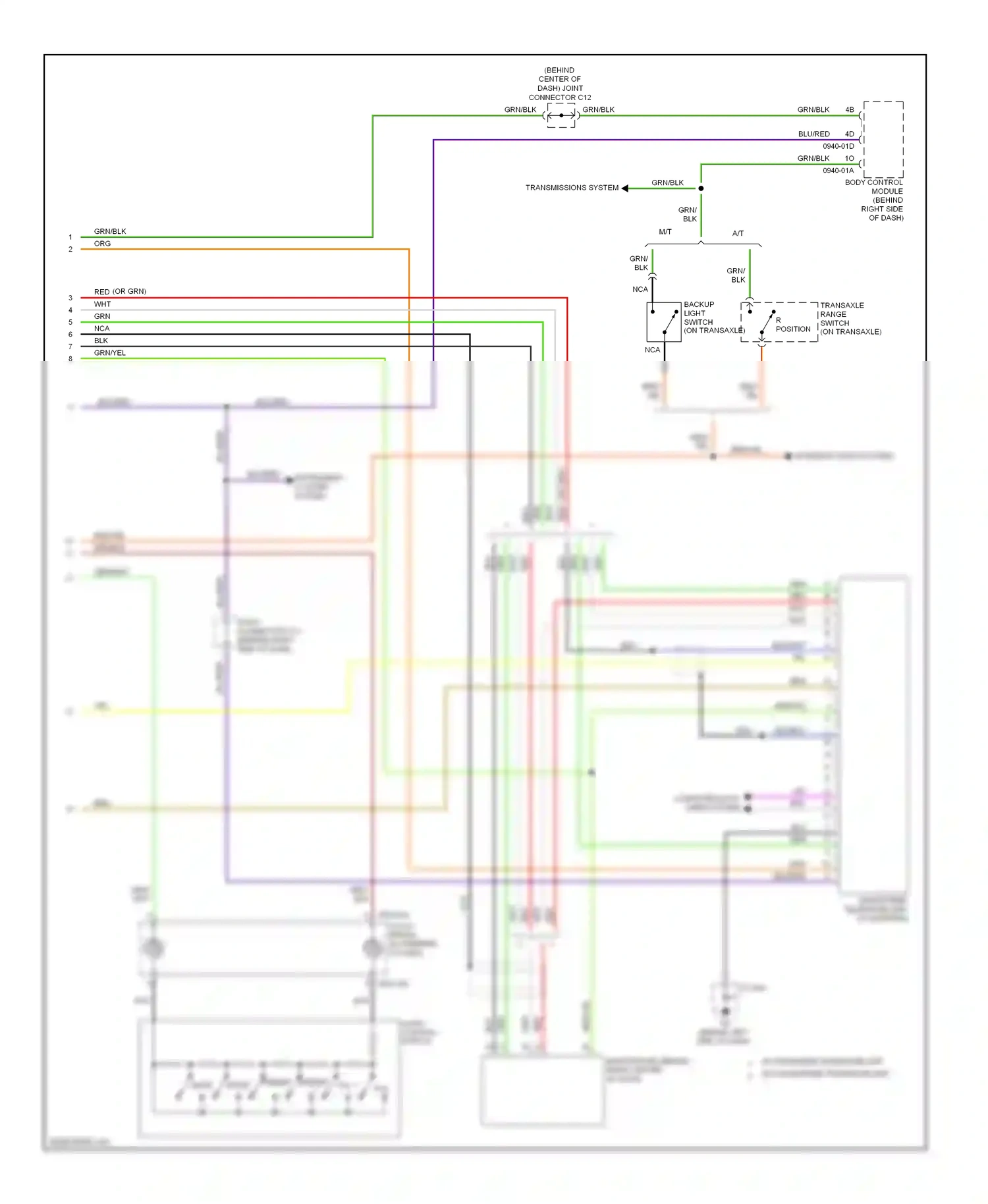 Mazda 5 I facelift (2007-2010) (on transaxle) wiring diagram  (1 of 2)