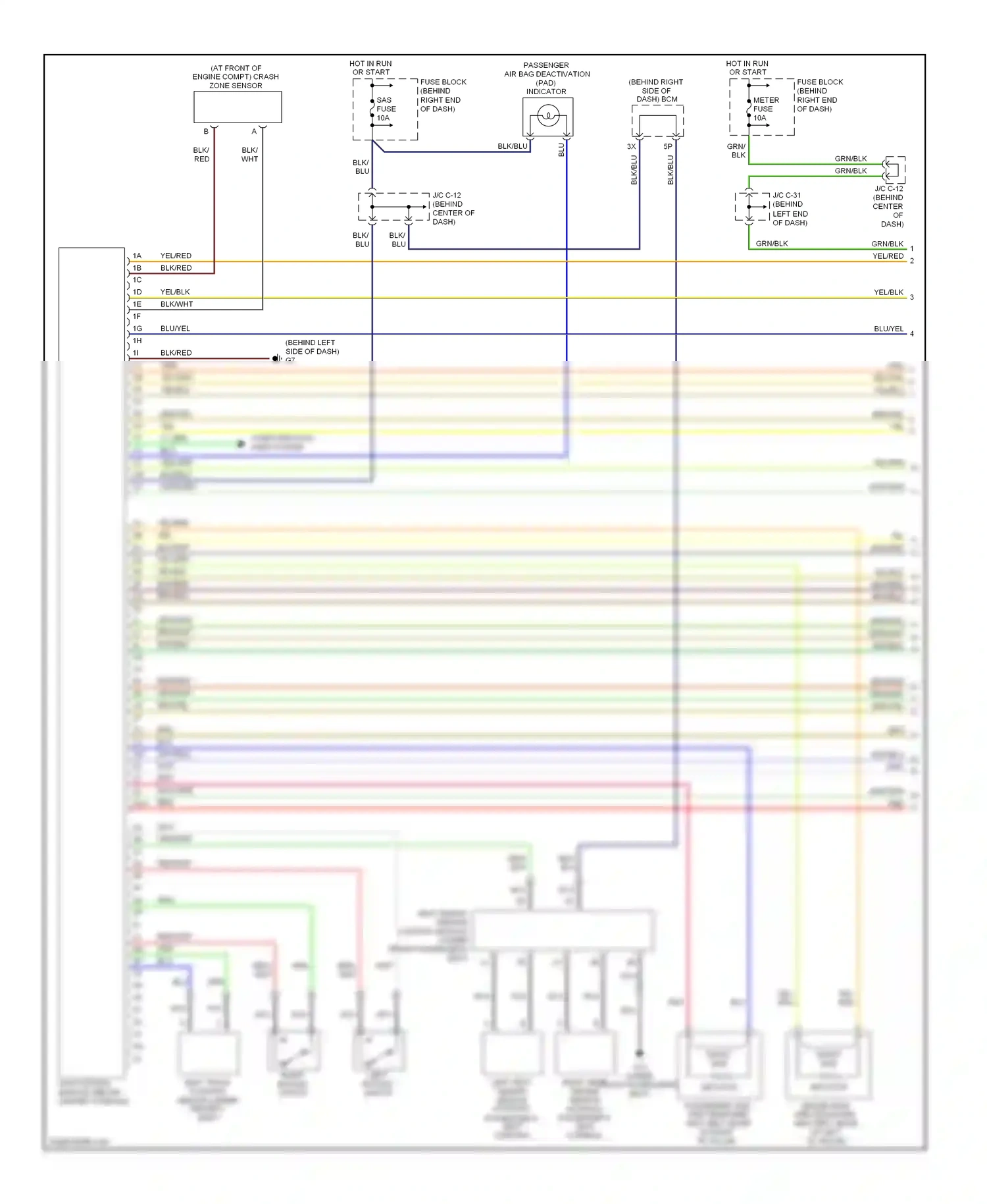 Mazda 5 I facelift (2007-2010) sas control module (below center console) wiring diagram  (3 of 3)