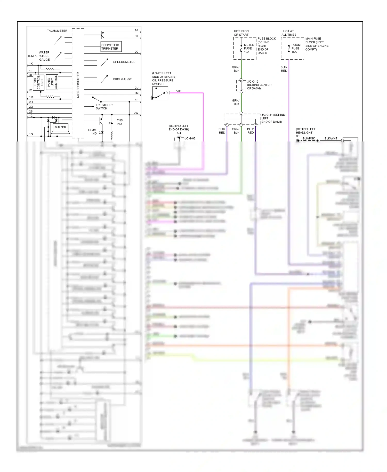 Mazda 5 I facelift (2007-2010) speedometer wiring diagram  (1 of 1)