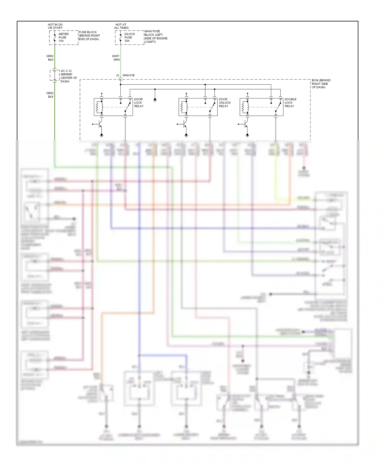 Mazda 5 I facelift (2007-2010) switch wiring diagram  (1 of 2)