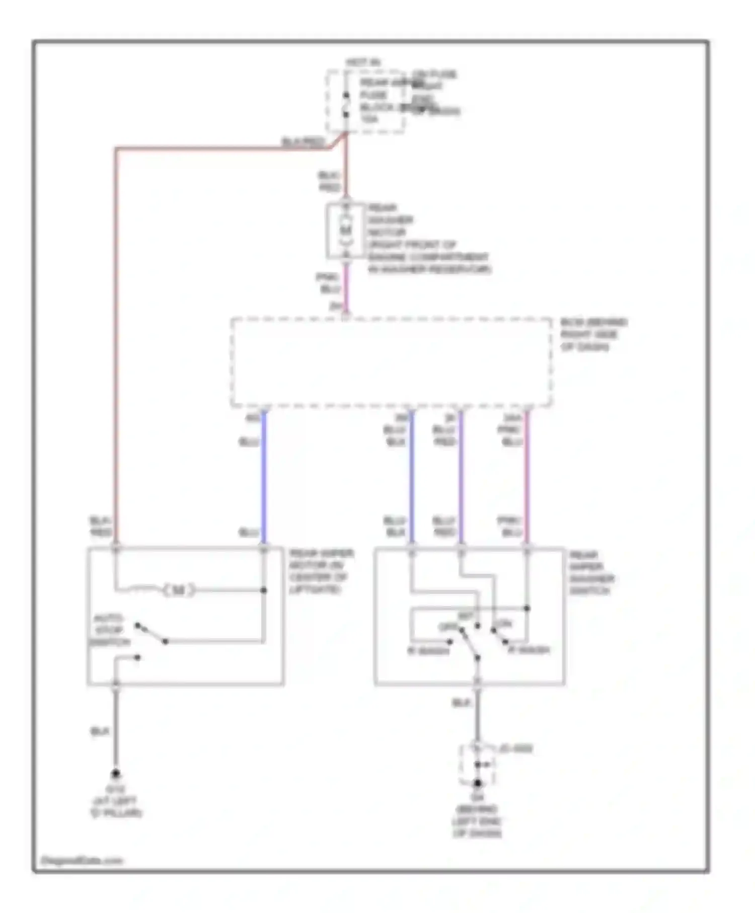 5 Mazda I (2005-2007): Rear washer/wiper circuit