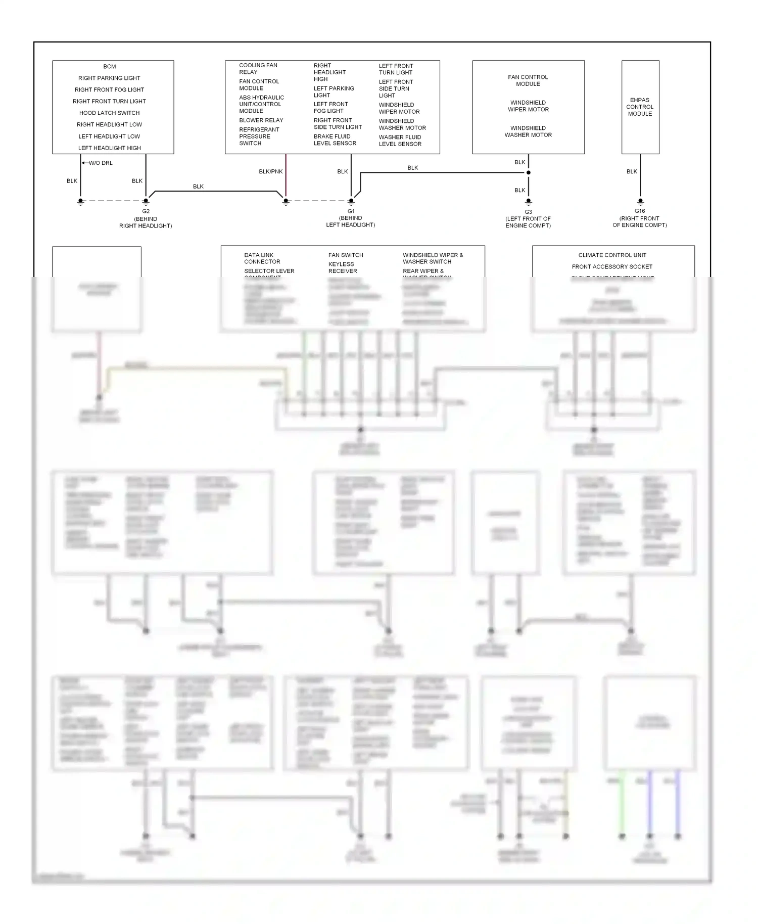 Mazda 5 I (2005-2007) capacitor wiring diagram  (1 of 2)