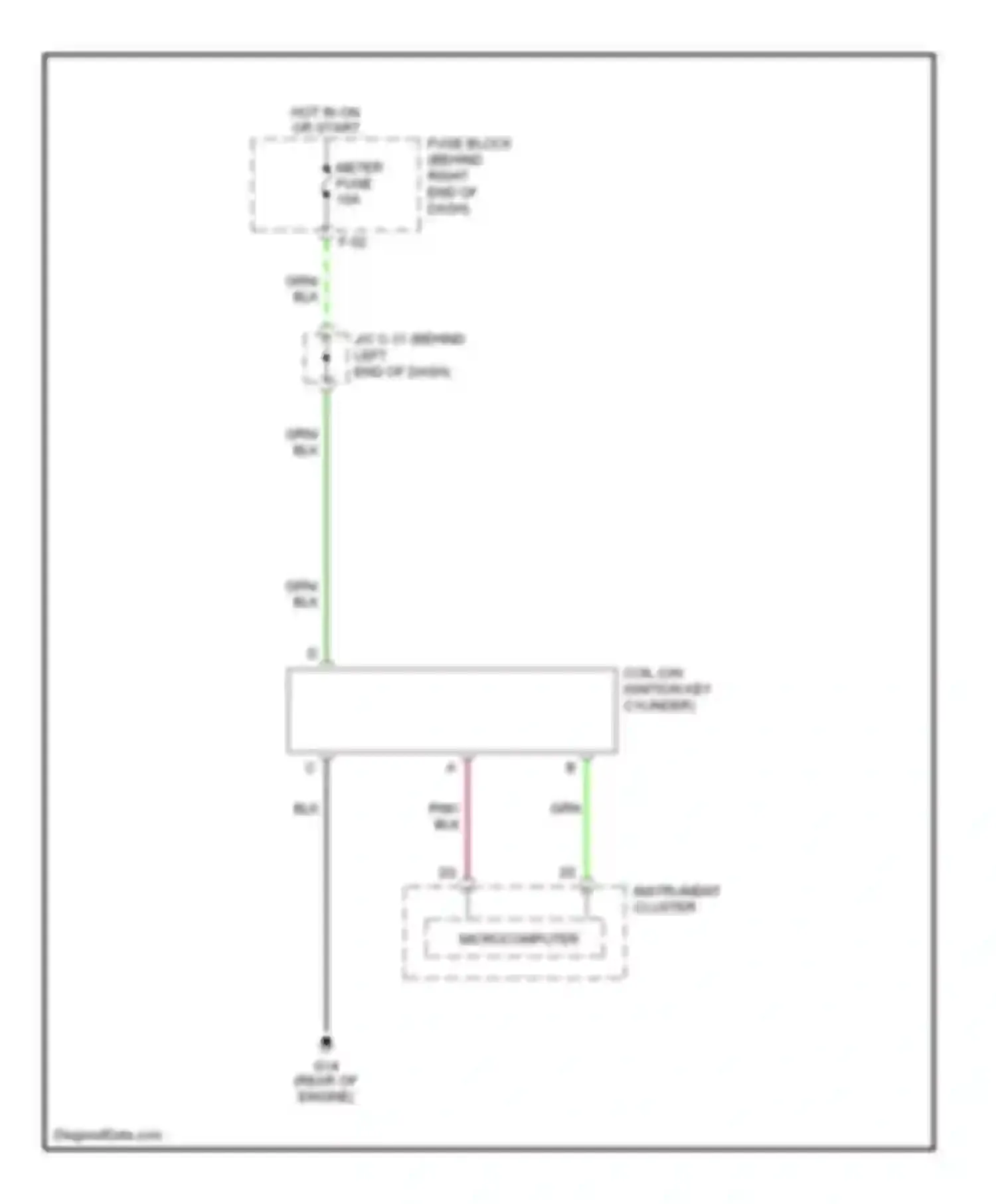Wiring diagram hot in on or start for Mazda 5 I (2005-2007) (8 of 10)