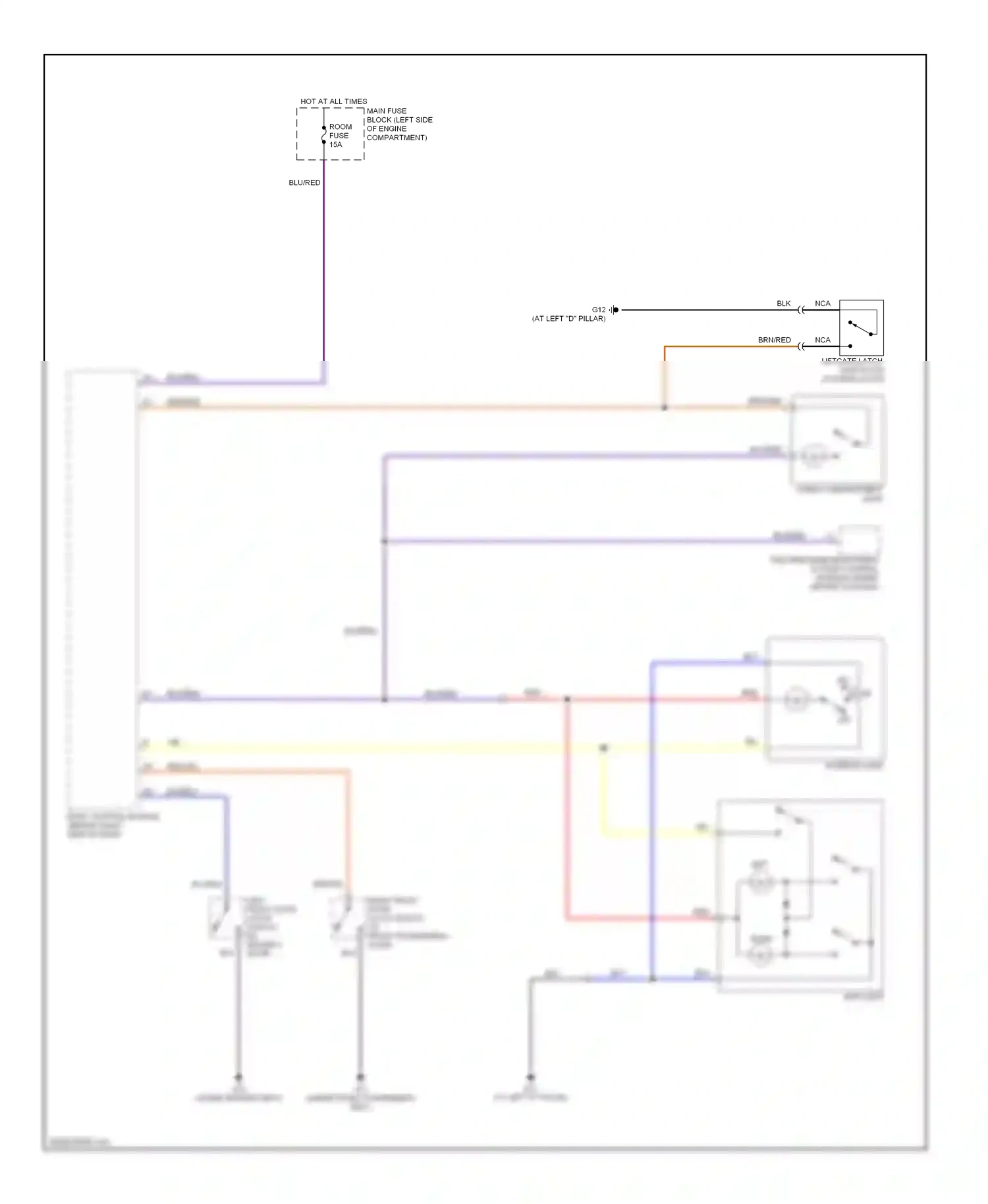 Mazda 5 I (2005-2007) interior light) wiring diagram  (1 of 1)