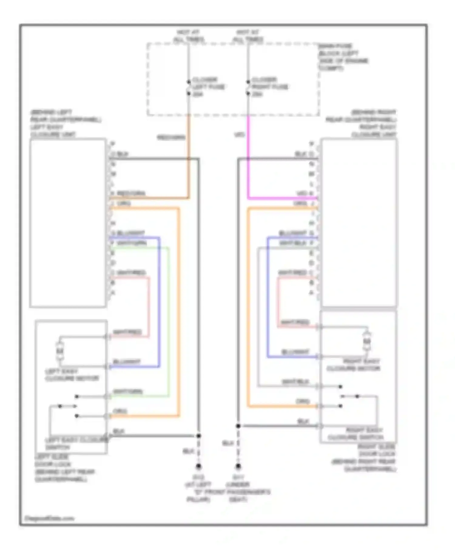 Wiring diagram left easy closure motor for Mazda 5 I (2005-2007) (1 of 1)