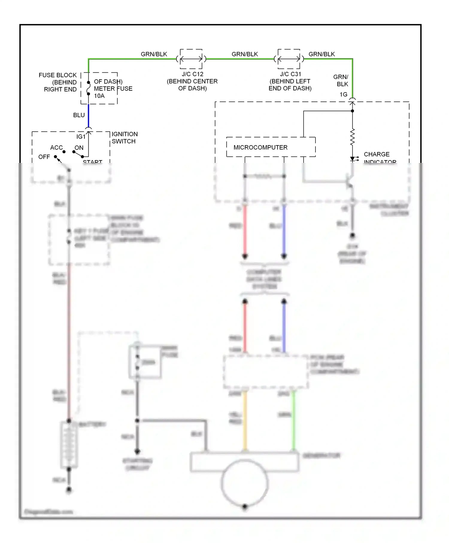 Mazda 5 I (2005-2007) microcomputer wiring diagram  (2 of 9)