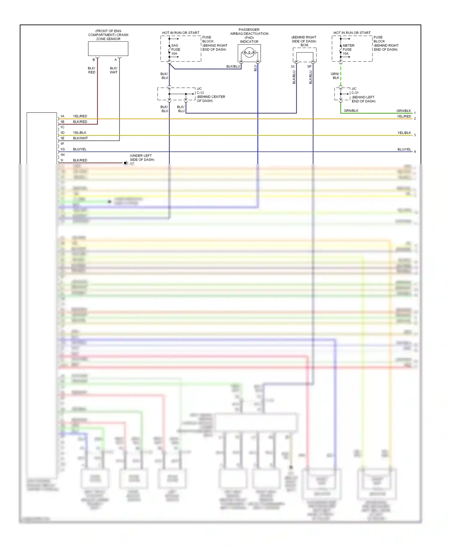 Mazda 5 I (2005-2007) sas control module (below center console) wiring diagram  (3 of 3)