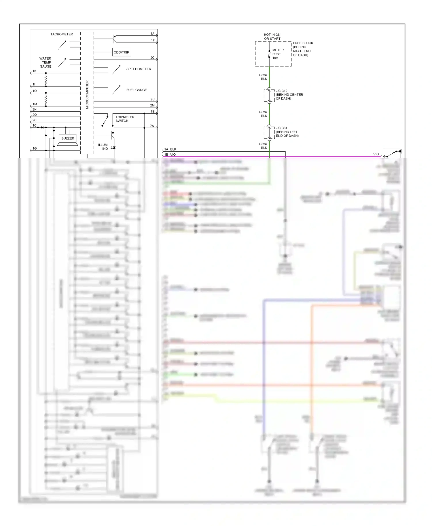 Mazda 5 I (2005-2007) tachometer wiring diagram  (1 of 1)