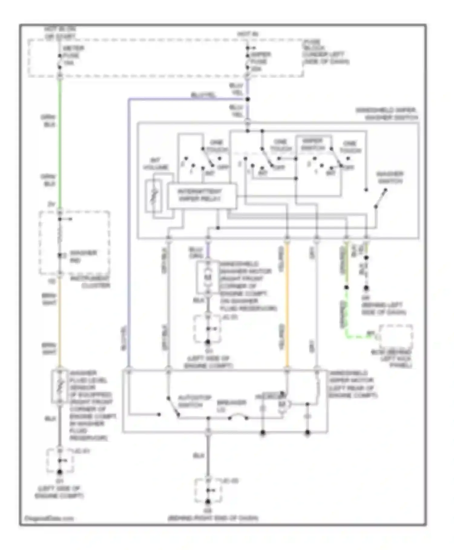 6 Mazda GG facelift (2005-2008): Front wiper/washer circuit