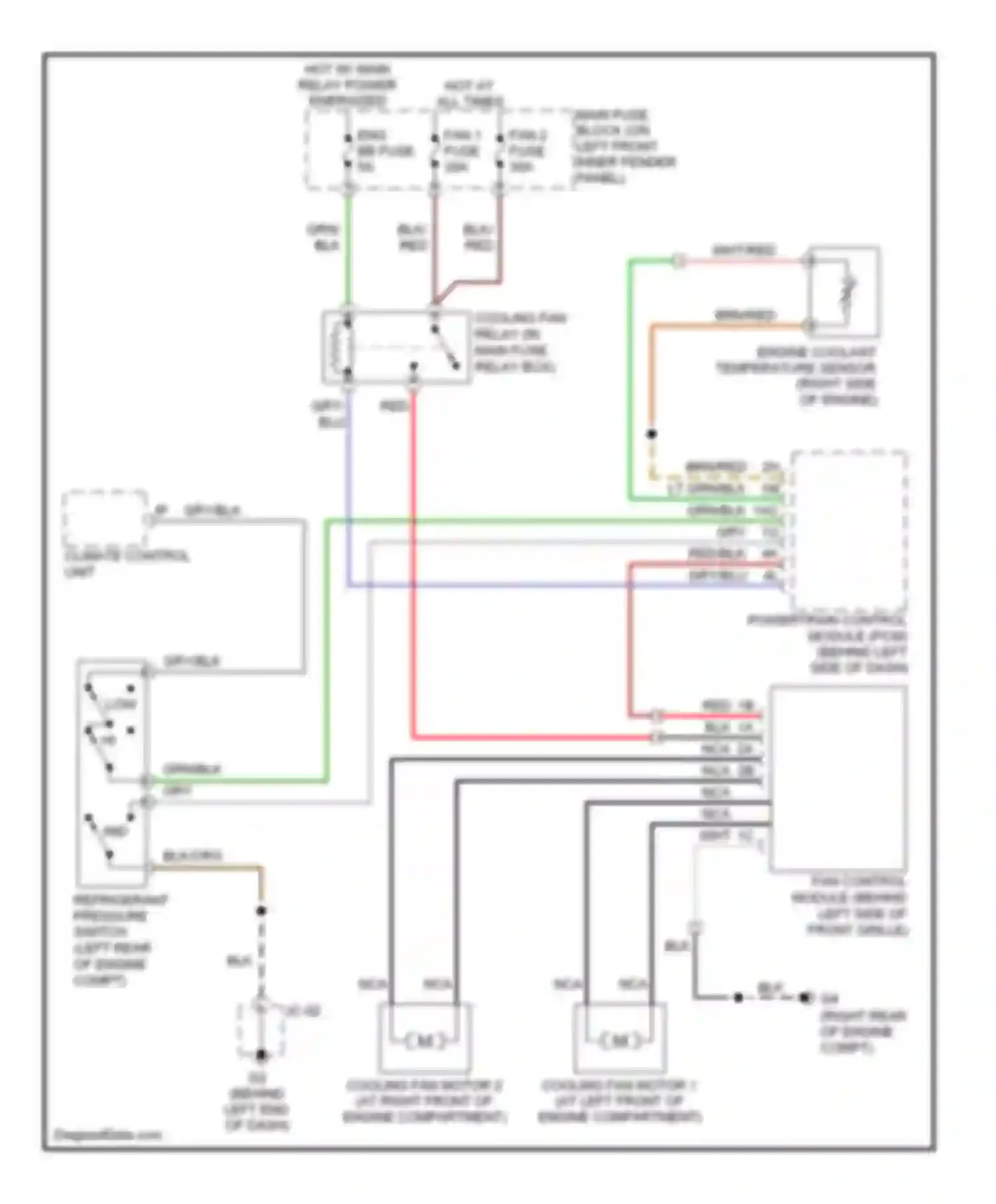 Wiring diagram climate control unit for Mazda 6 GG facelift (2005-2008) (3 of 6)