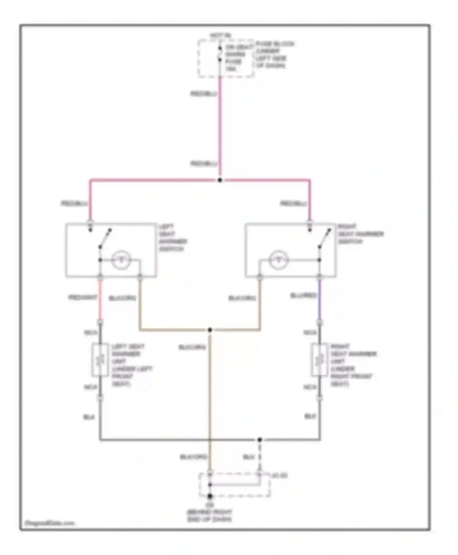 Wiring diagram left seat warmer switch for Mazda 6 GG facelift (2005-2008) (1 of 1)