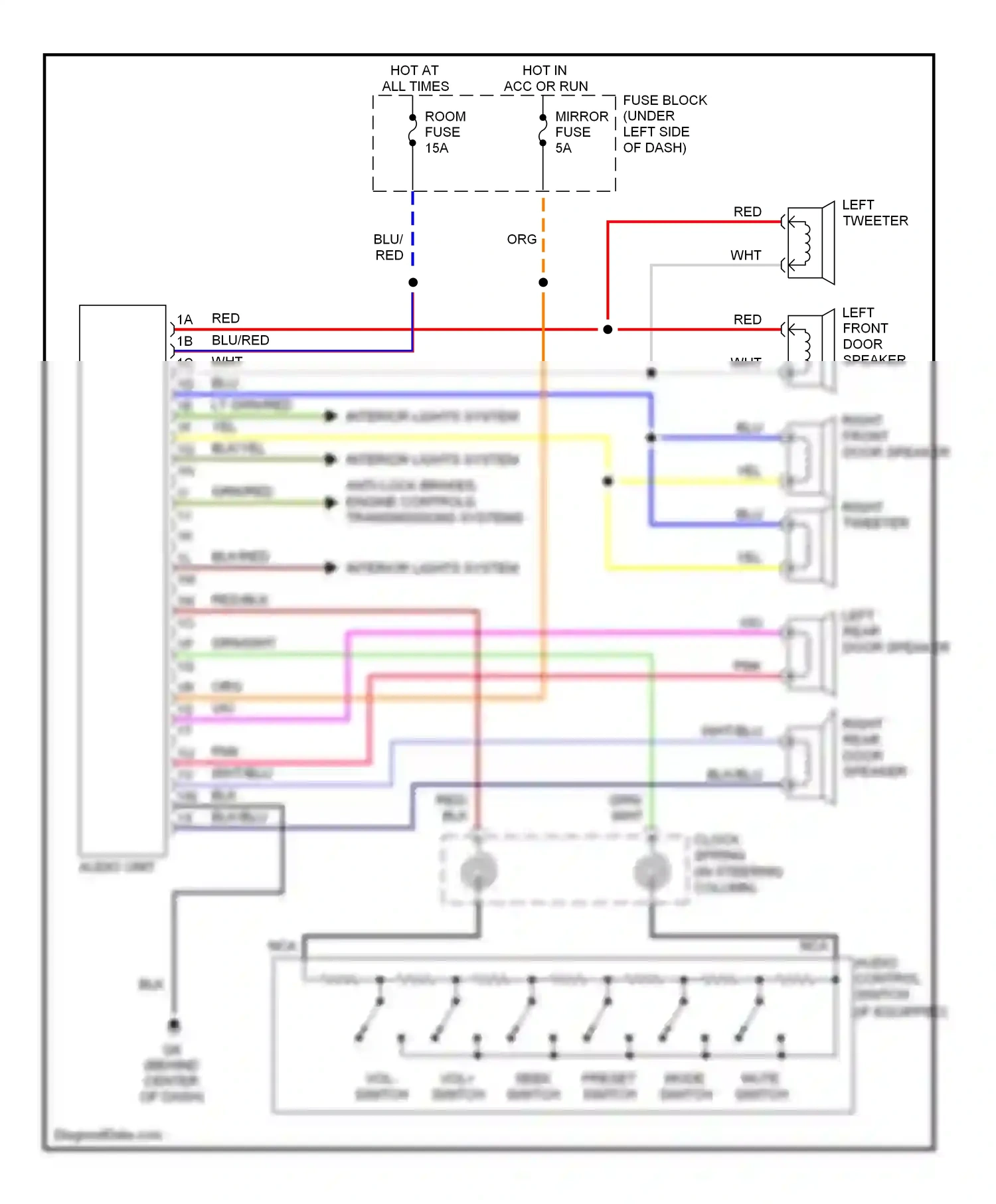 Mazda 6 GG facelift (2005-2008) seek switch preset switch wiring diagram  (1 of 1)