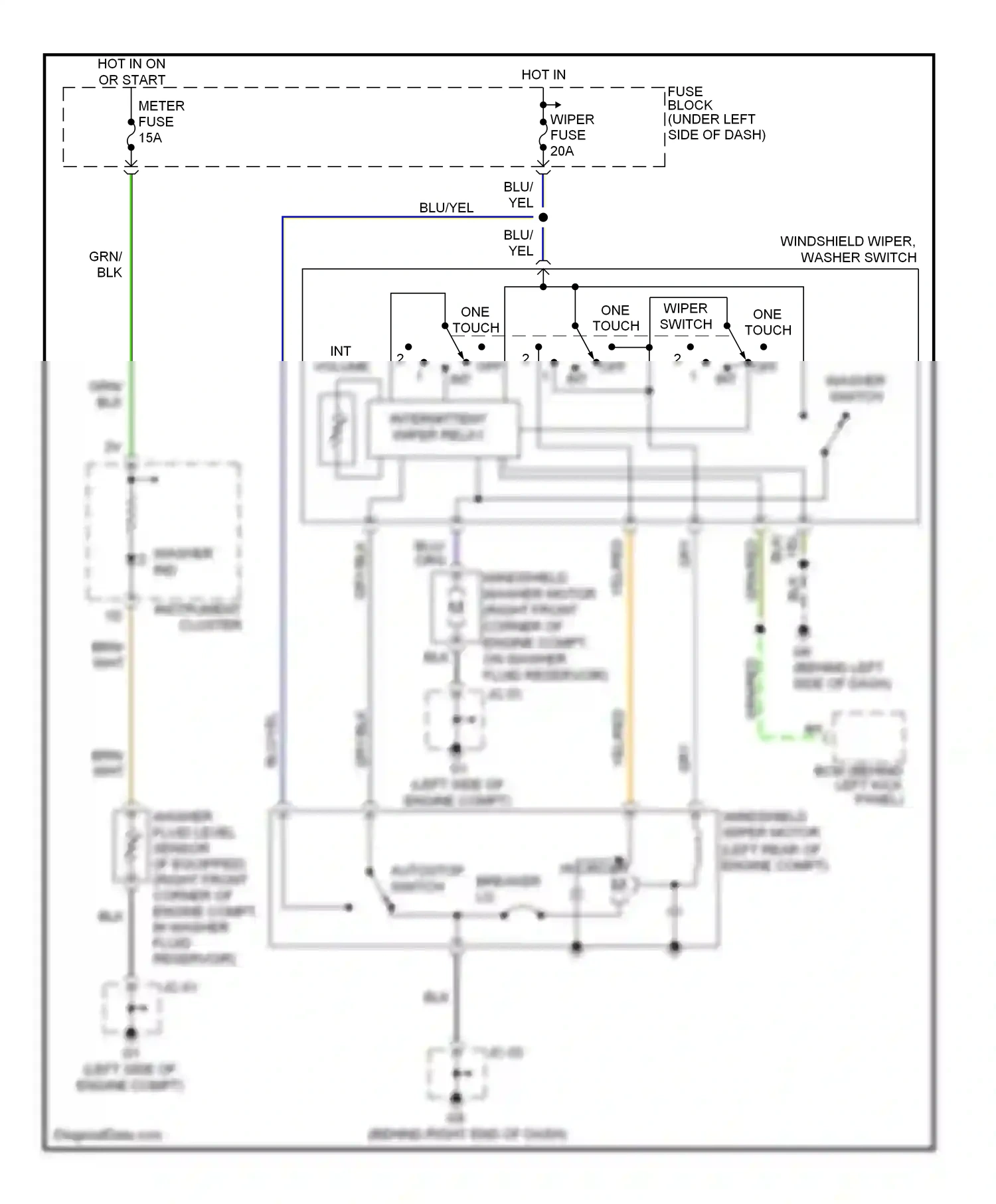 Mazda 6 GG facelift (2005-2008) washer ind wiring diagram  (1 of 1)