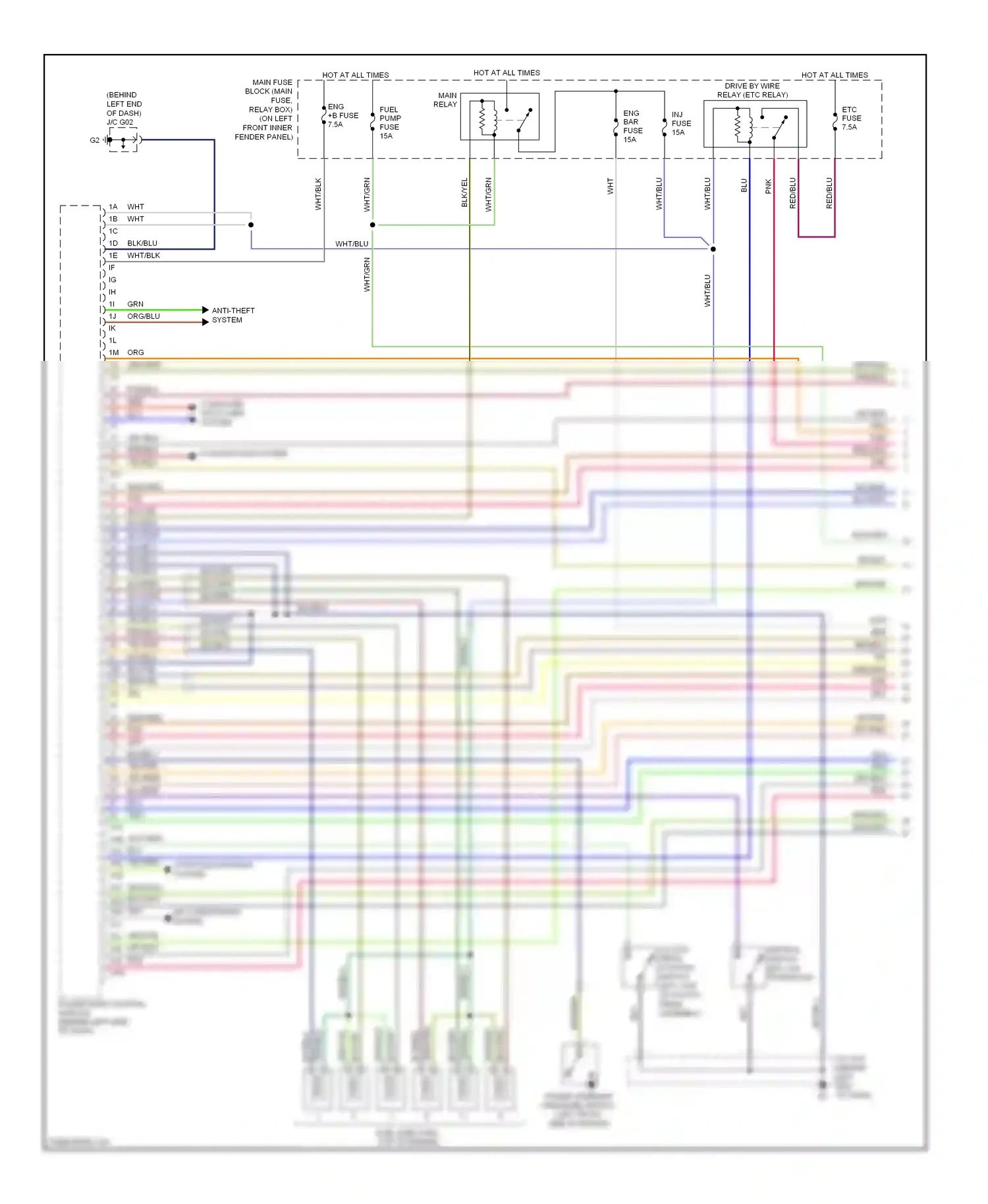Mazda 6 GG facelift (2005-2008) wht/blu wiring diagram  (18 of 25)