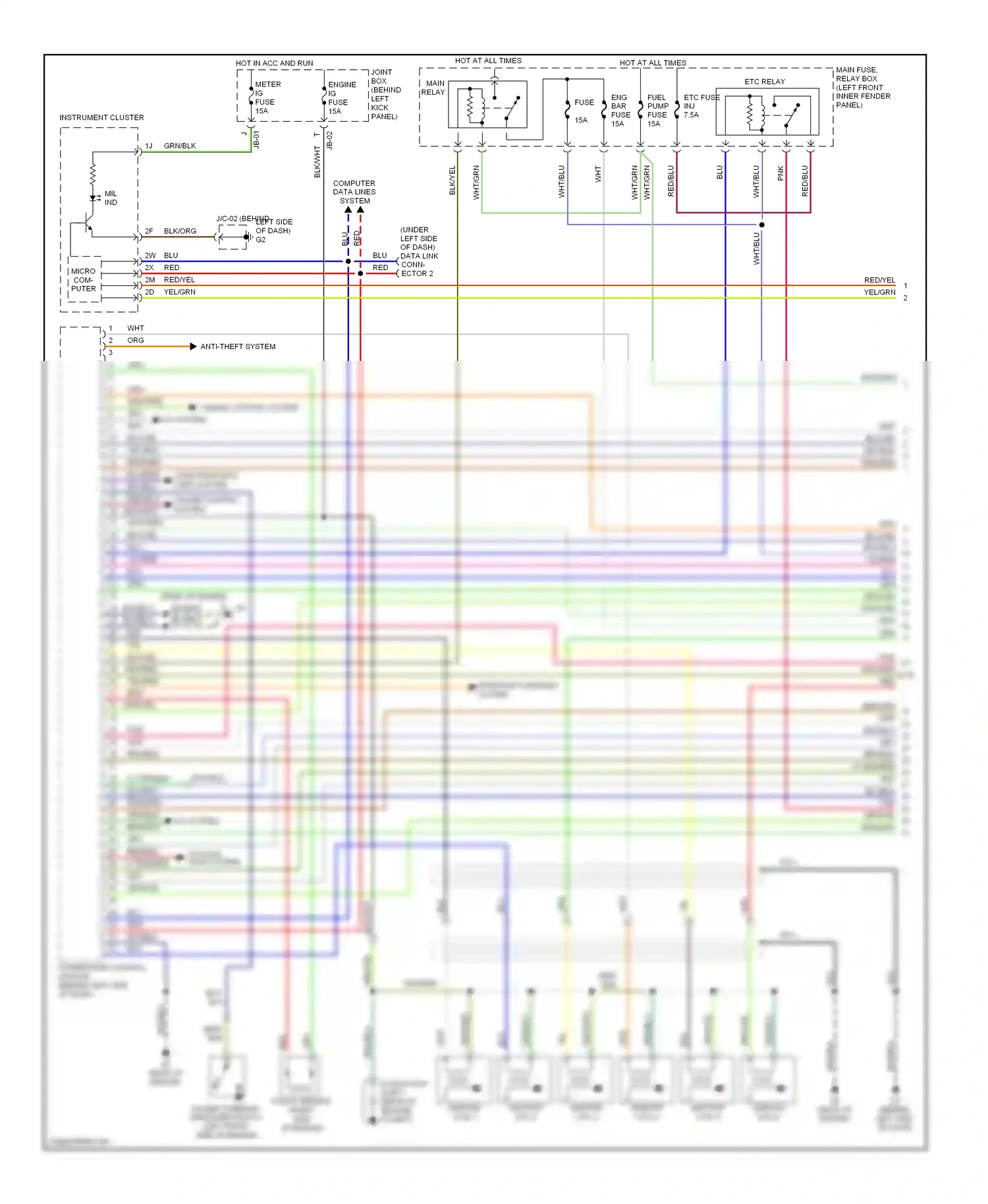 Mazda 6 GG (2002-2005) blu/blk wiring diagram  (10 of 18)