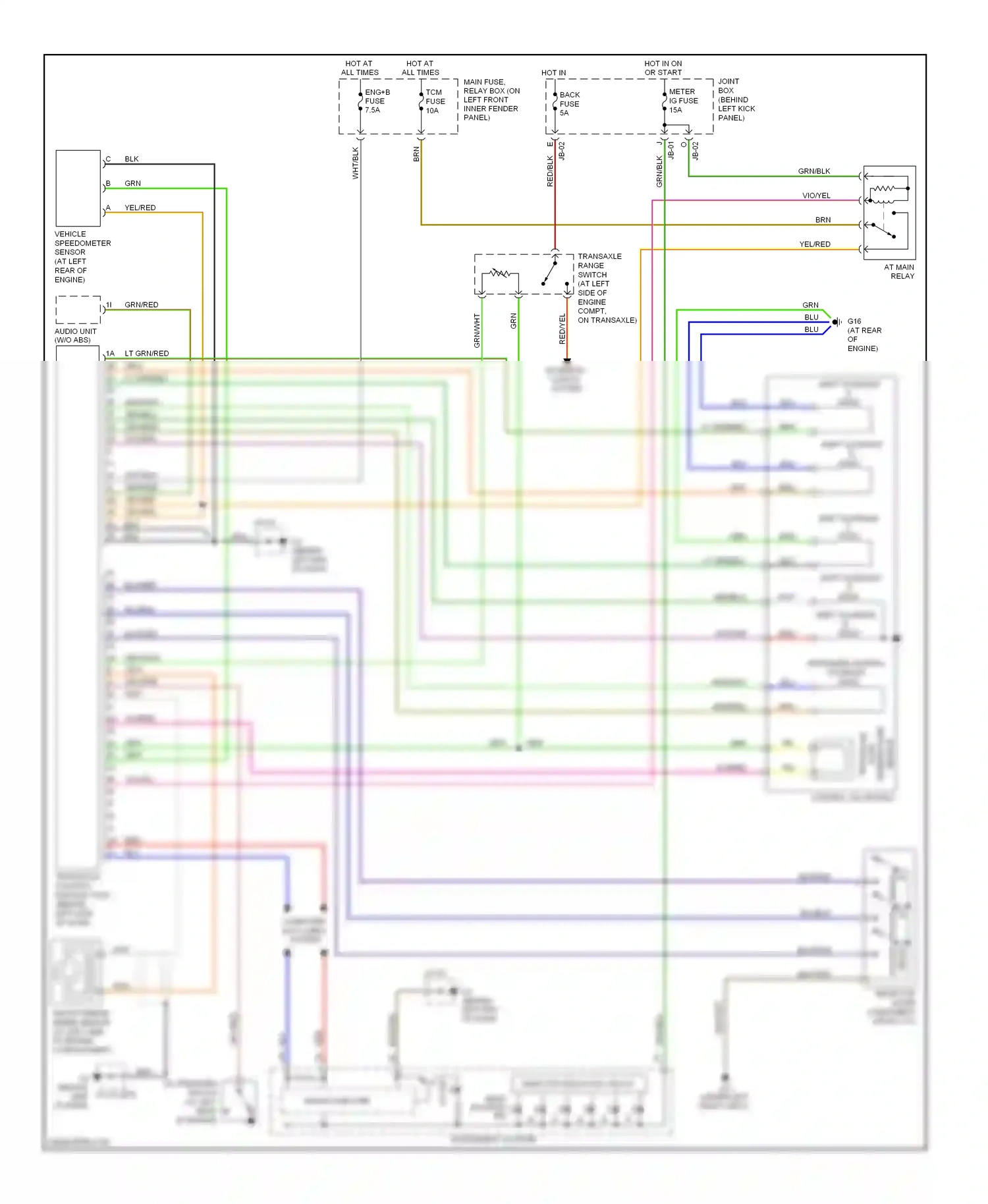 Mazda 6 GG (2002-2005) (left kick panel) wiring diagram  (1 of 1)