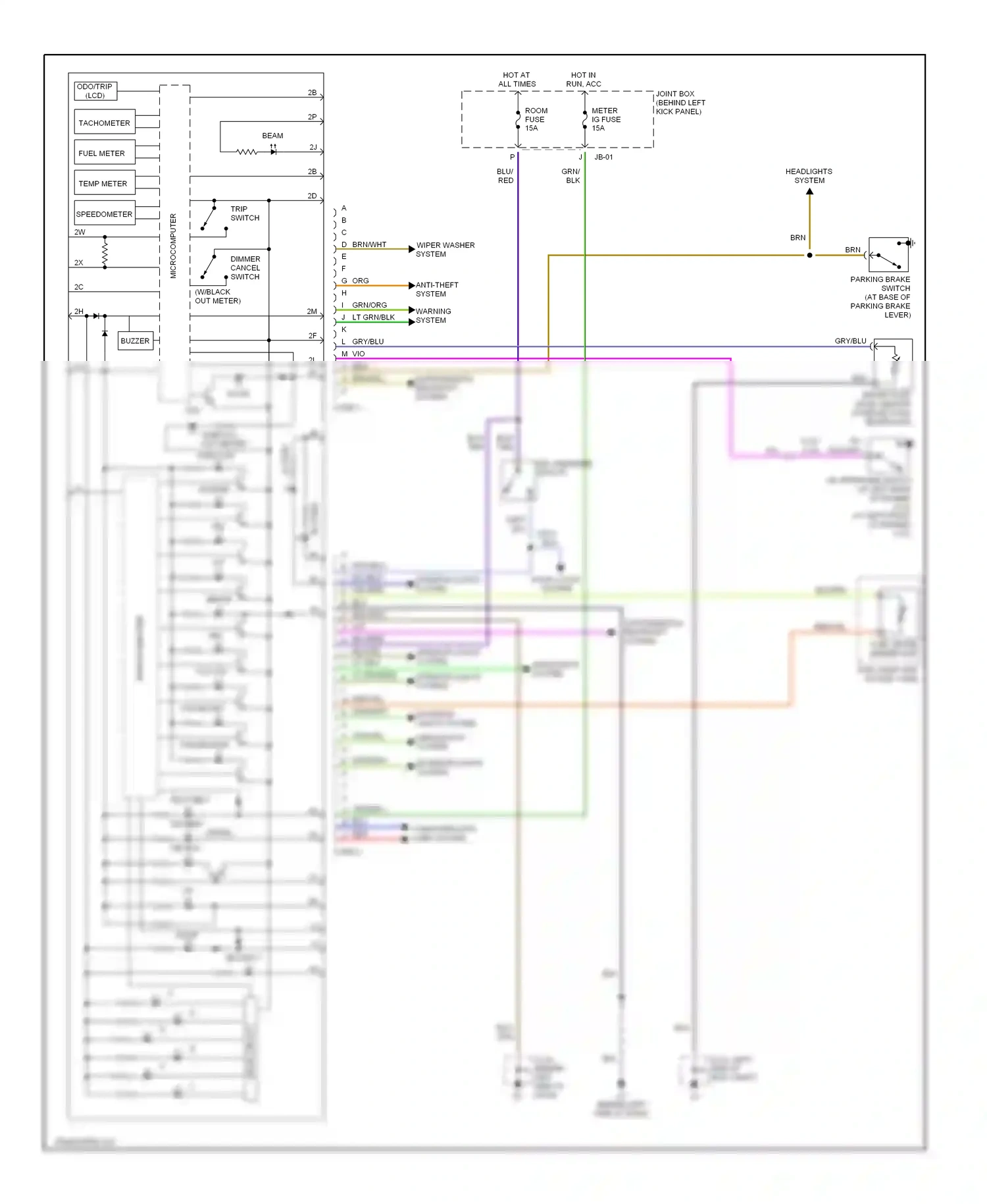 Mazda 6 GG (2002-2005) speedometer wiring diagram  (1 of 1)