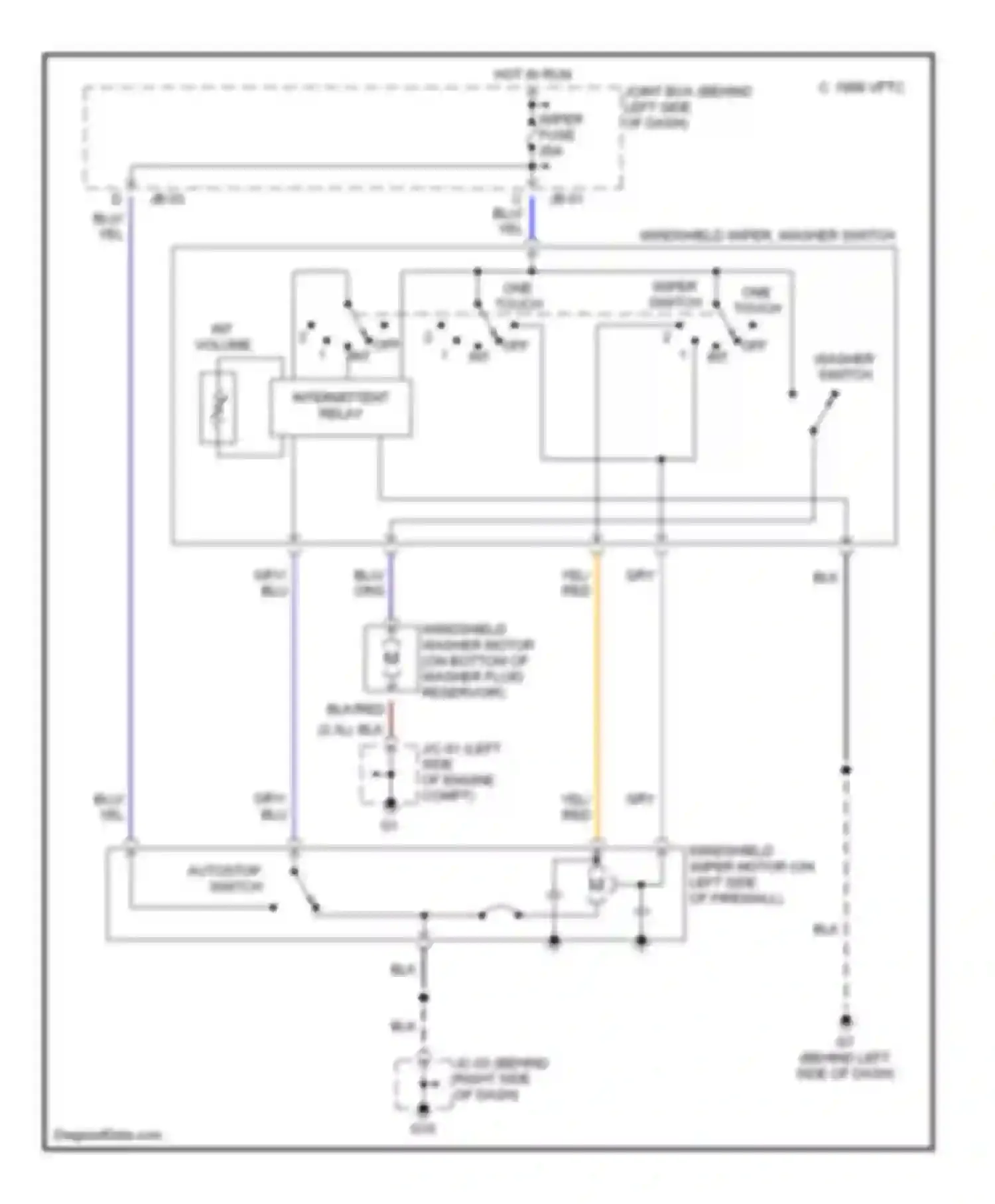 Wiring diagram wiper switch for Mazda 6 GG (2002-2005) (1 of 1)