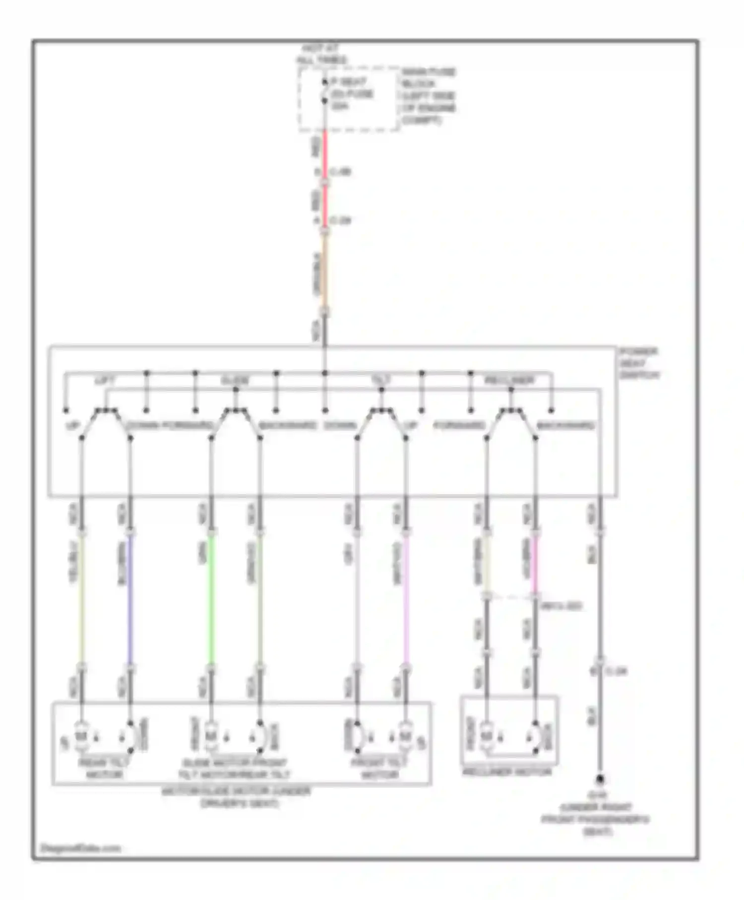6 Mazda GH facelift (2009-2013): Driver power seat circuit